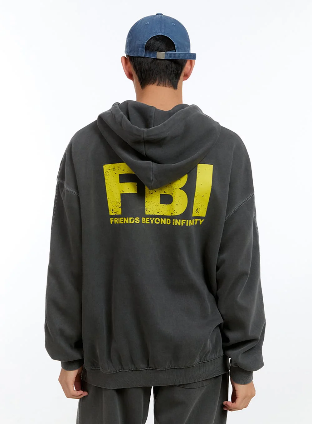 Men's Graphic Simple Lettering Hoodie (Black) IG422 - Image 6