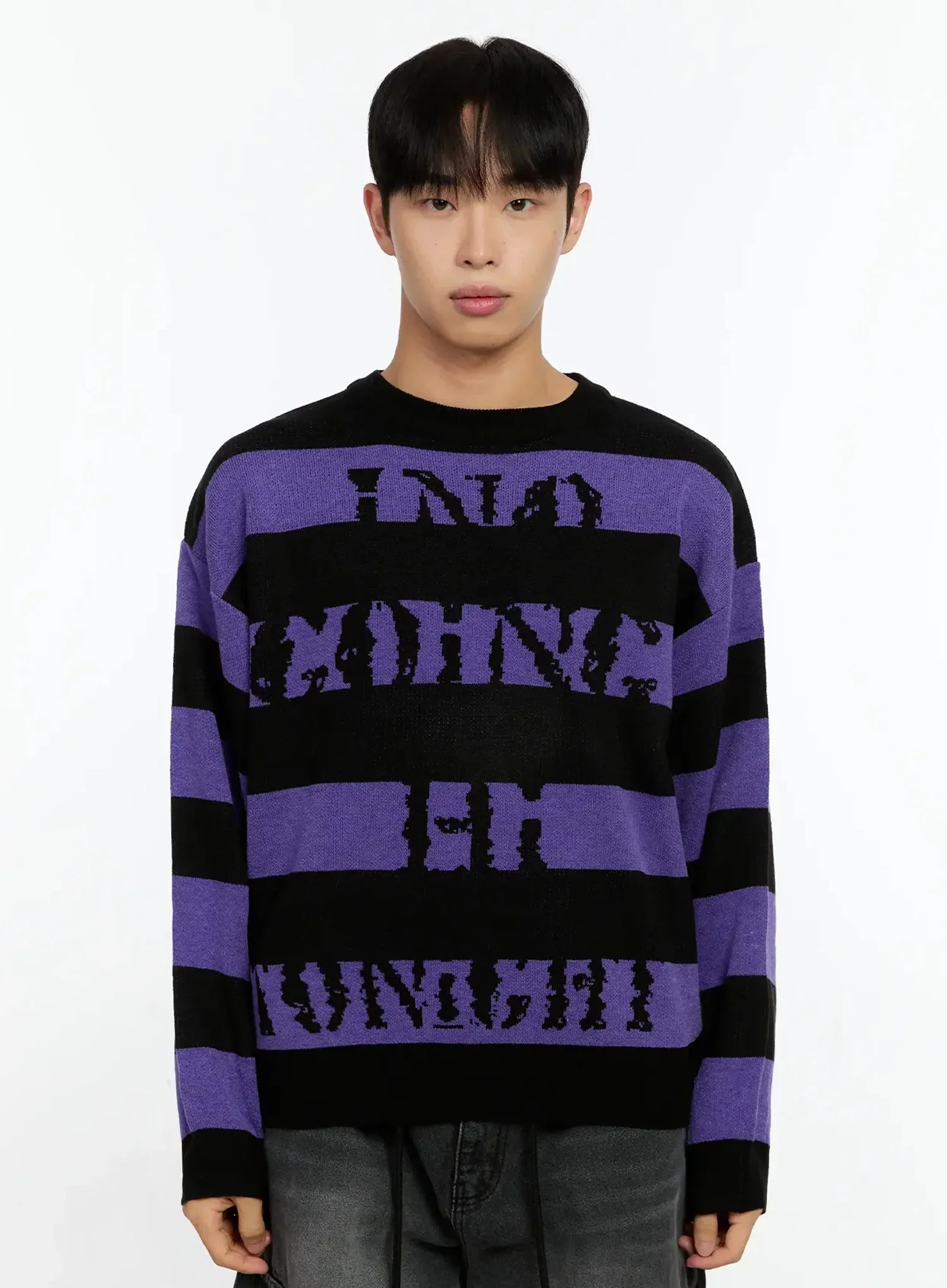 Men's Graphic Striped Sweater IN506 - Image 19