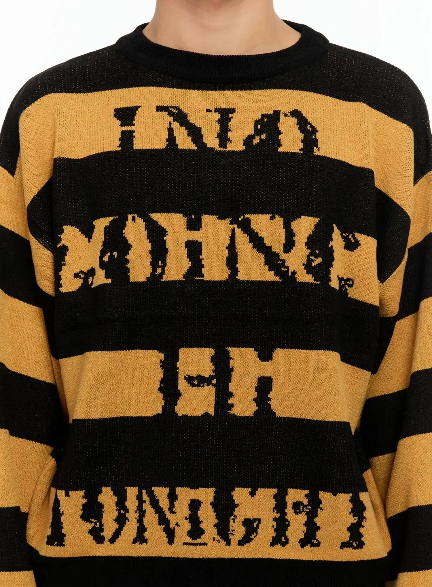 Men's Graphic Striped Sweater IN506 - Image 4