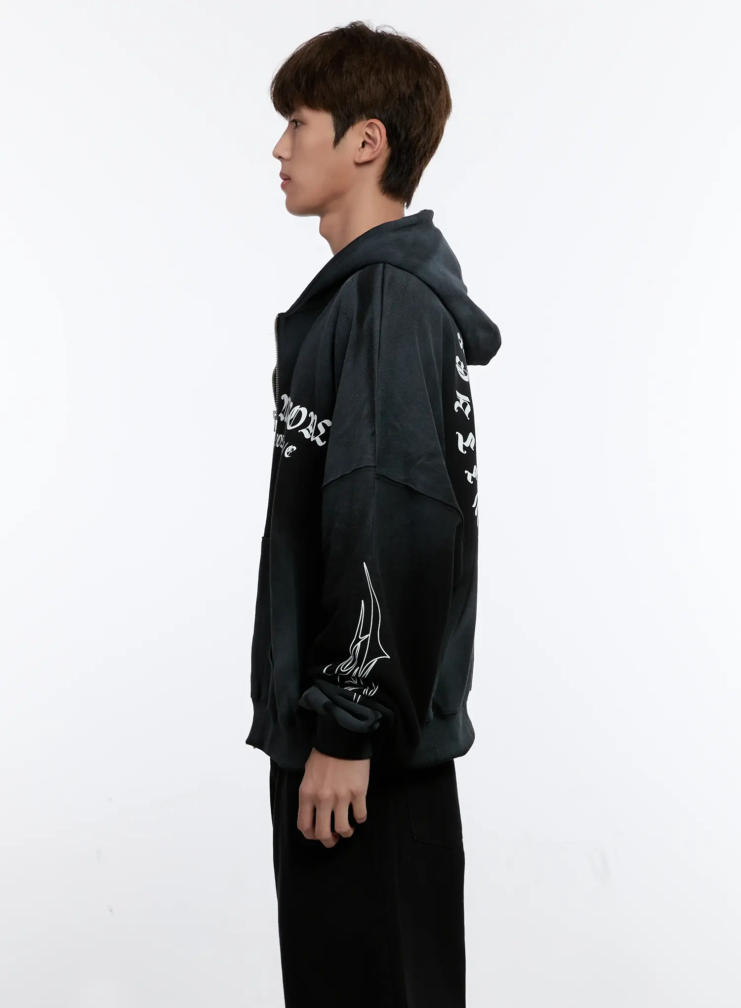 Men's Graphic Zip-Up Hoodie IS530 - Image 5