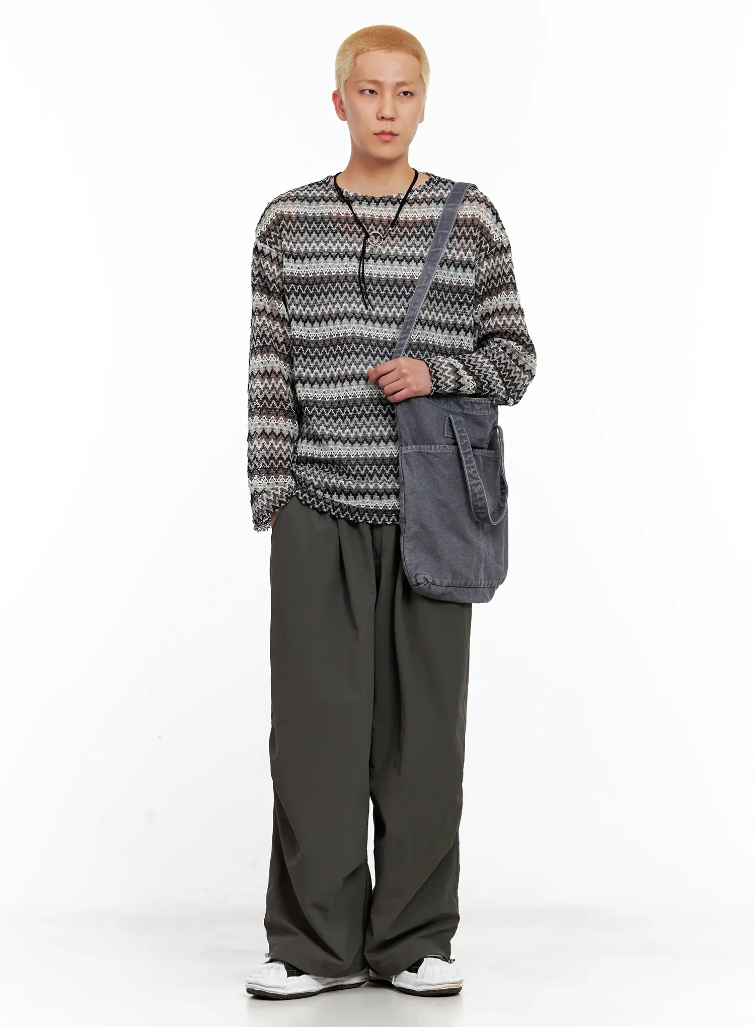 Men's Grunge Mesh Long-Sleeve Tee IL511 - Image 10