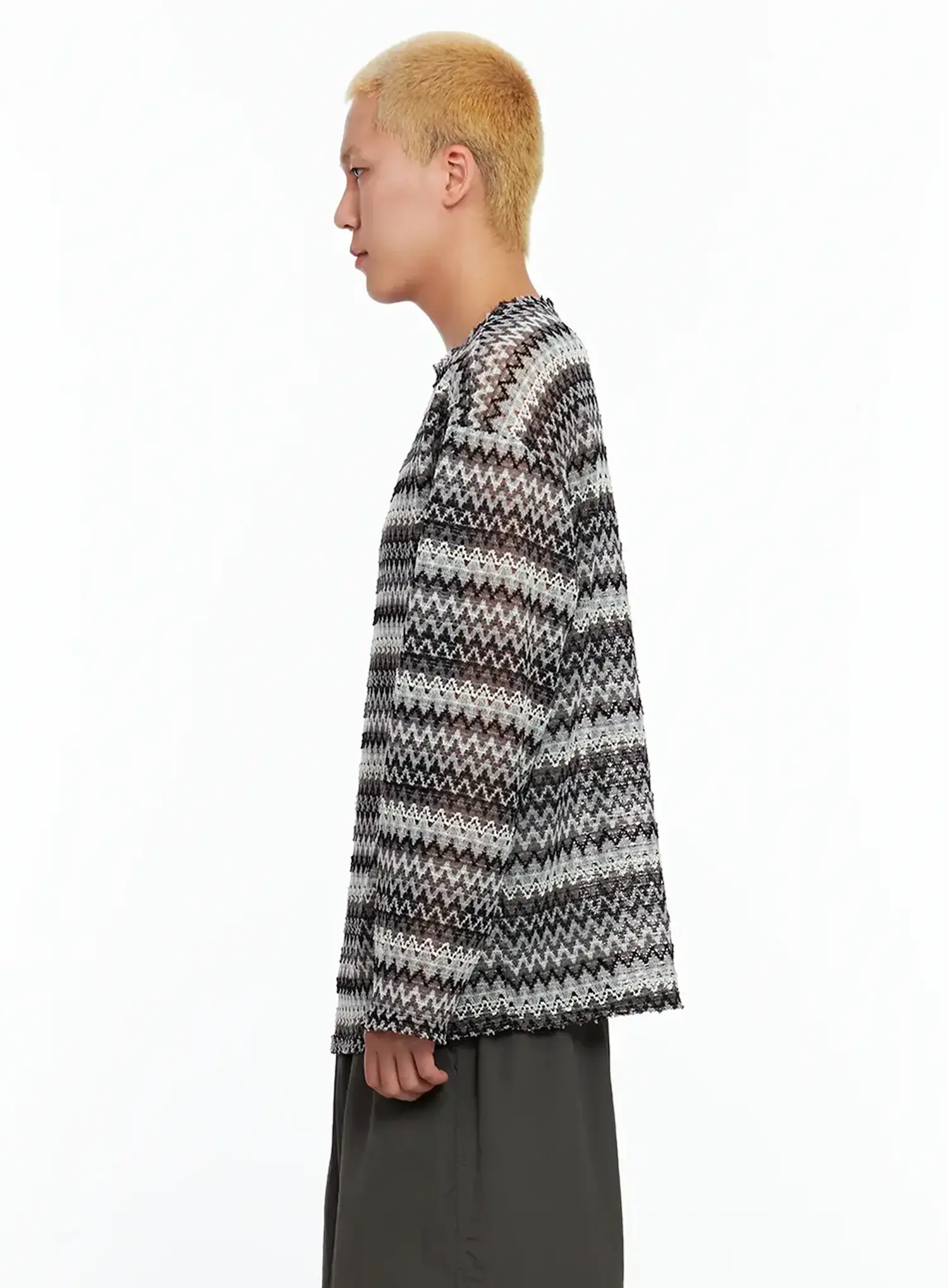 Men's Grunge Mesh Long-Sleeve Tee IL511 - Image 5