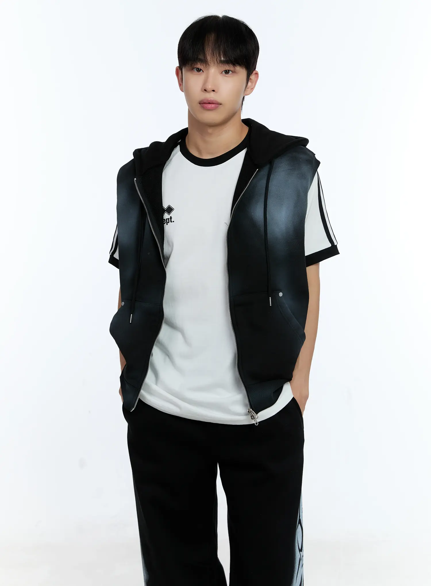 Men's Grunge Tie-Dye Sleeveless Hoodie IG515 - Image 7