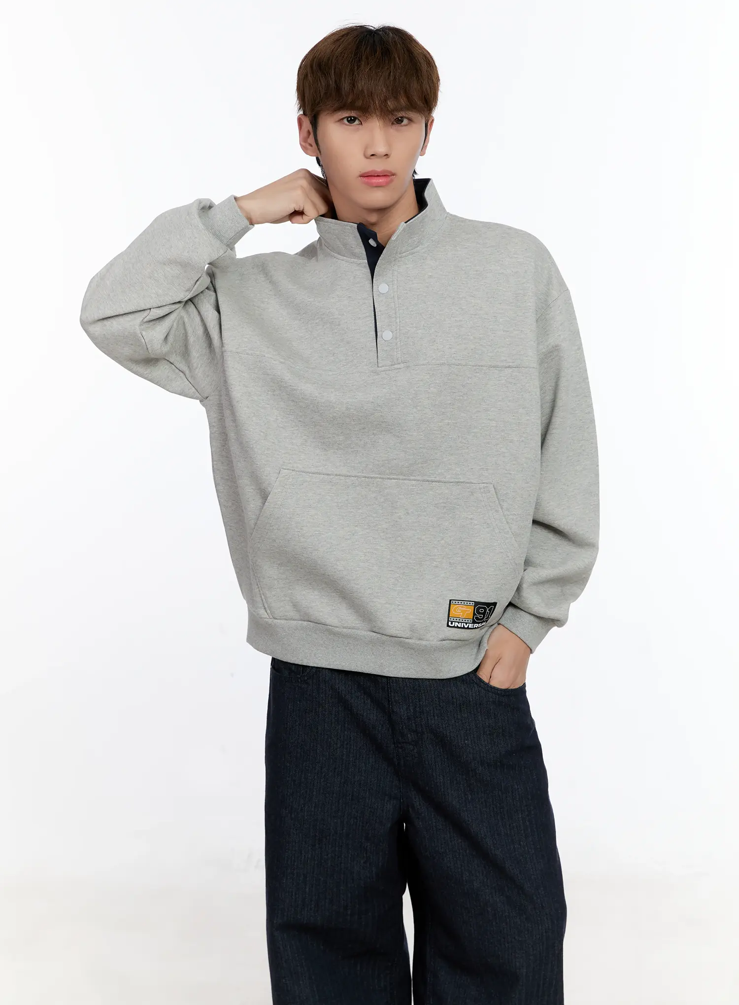 Men's Half-Zip Contrast Pullover IN512