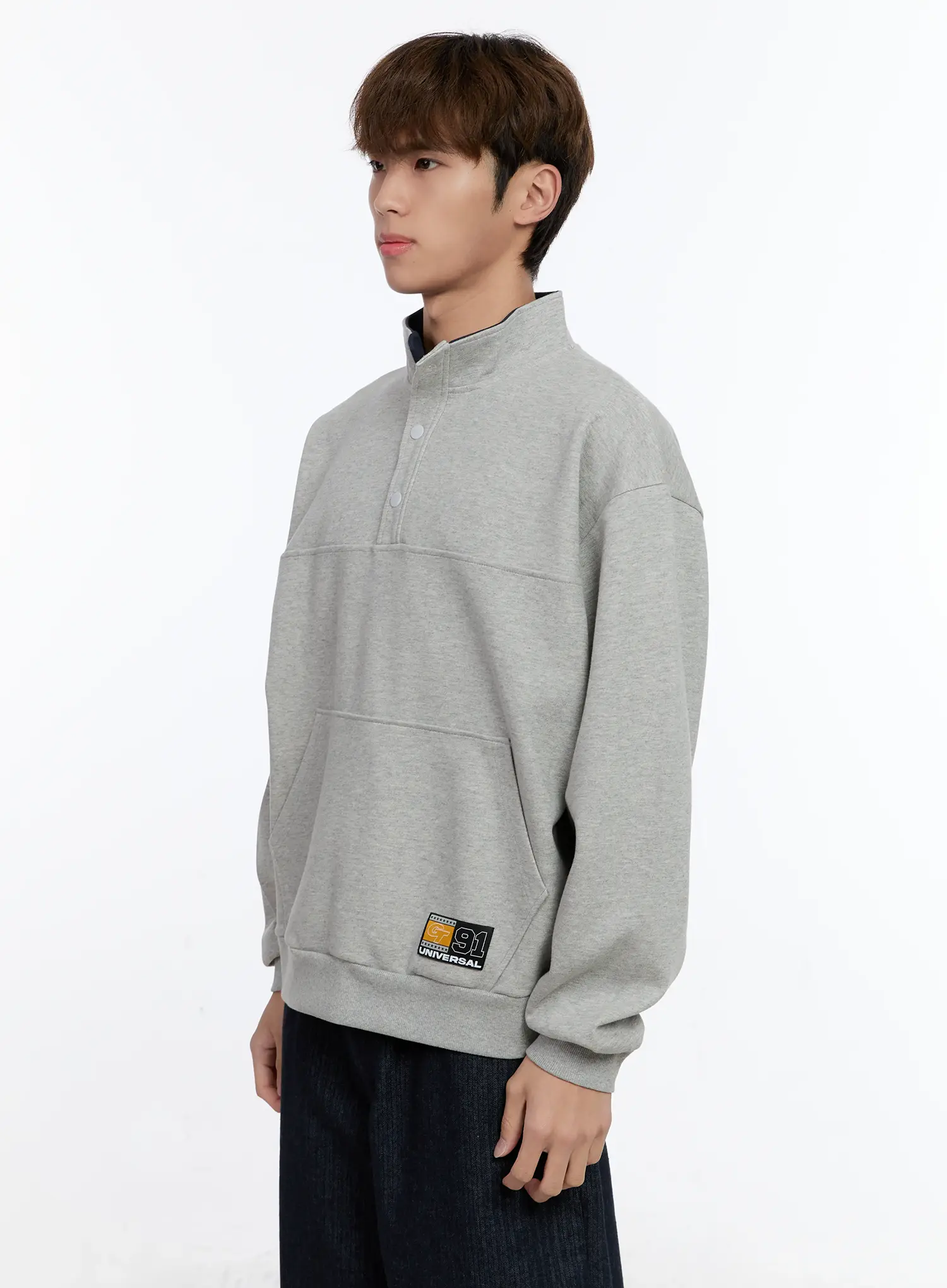 Men's Half-Zip Contrast Pullover IN512 - Image 4