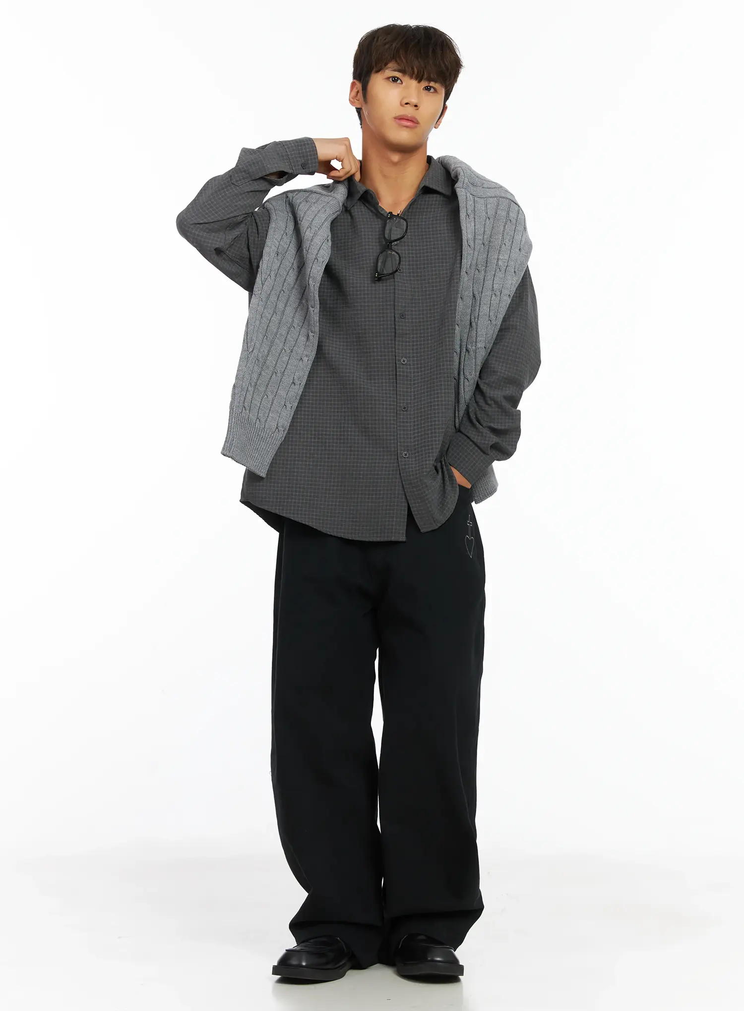 Men's Heart Stud Wide Leg Jeans IJ514 - Image 12