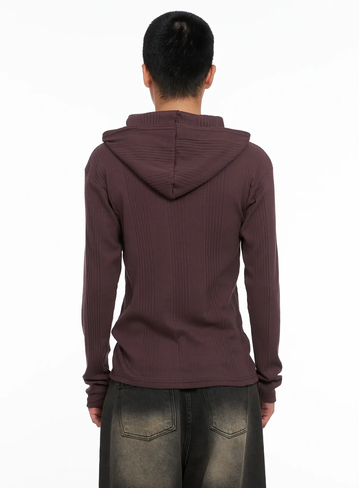 Men's Henley Neck Long Sleeve Hoodie IS502 - Image 6