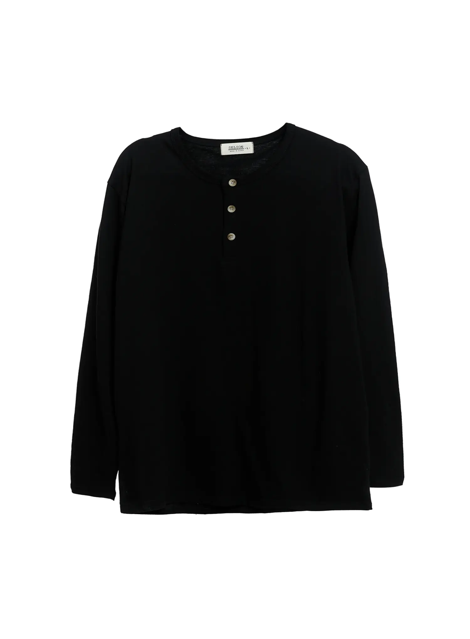 Men's Henley Neck Long Sleeve Tee IG512 - Image 2