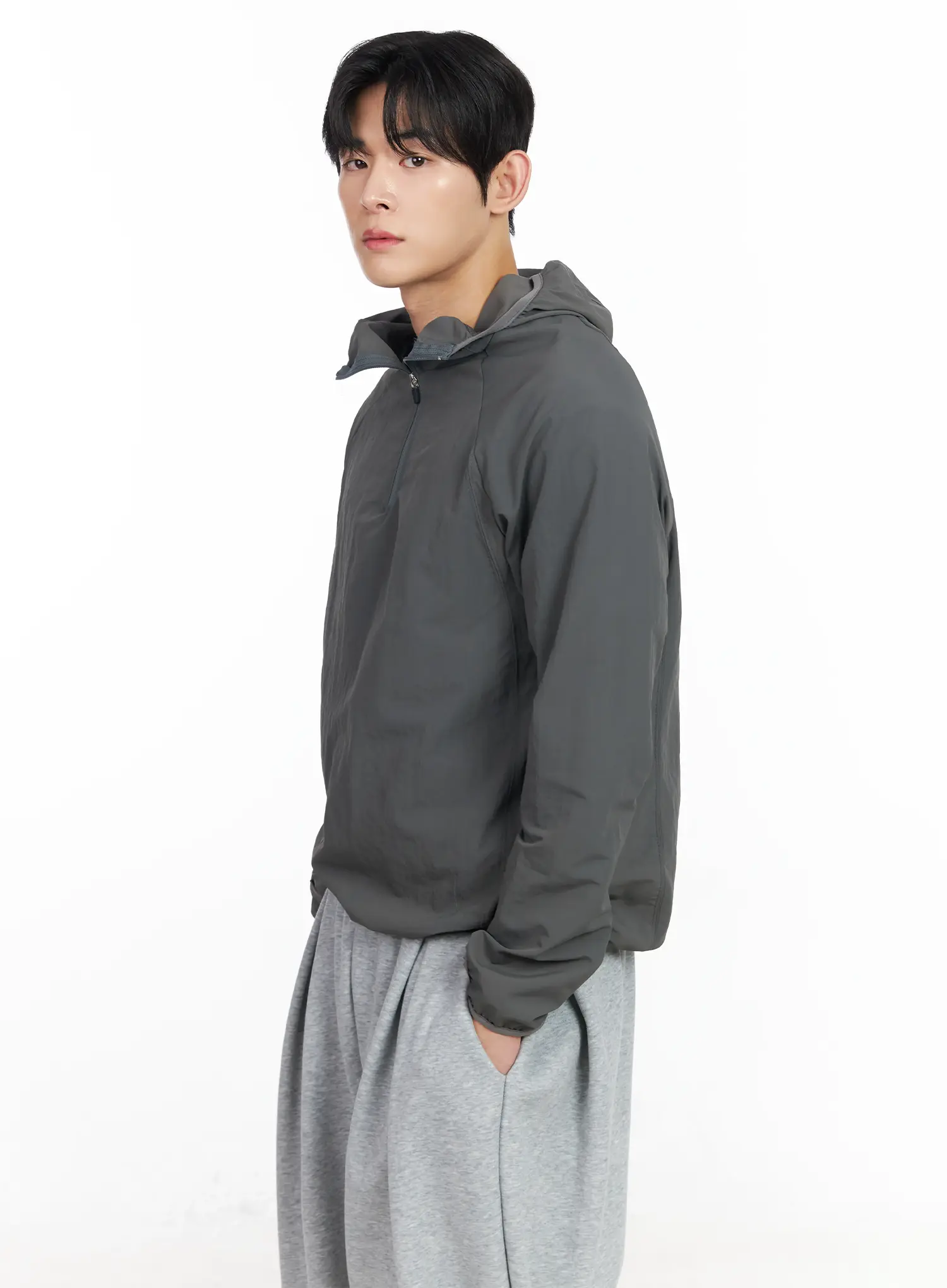Men's Hooded Quarter-Zip Anorak IM518 - Image 6
