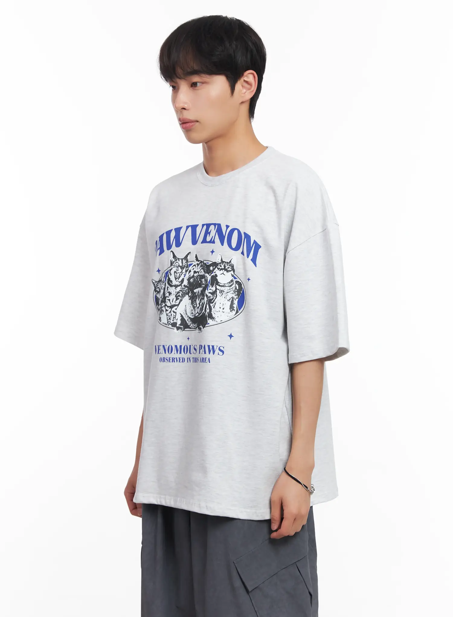 Men's Kitty Graphic T-Shirt IU519 - Image 4
