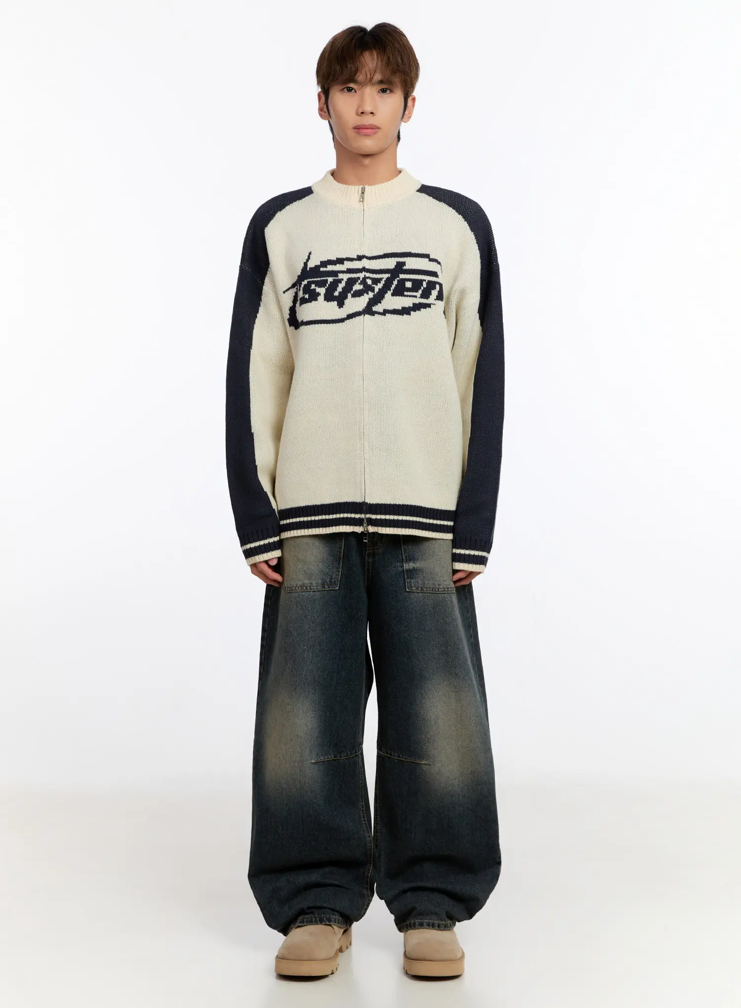 Men's Knit Round Zip-Up IN524 - Image 3