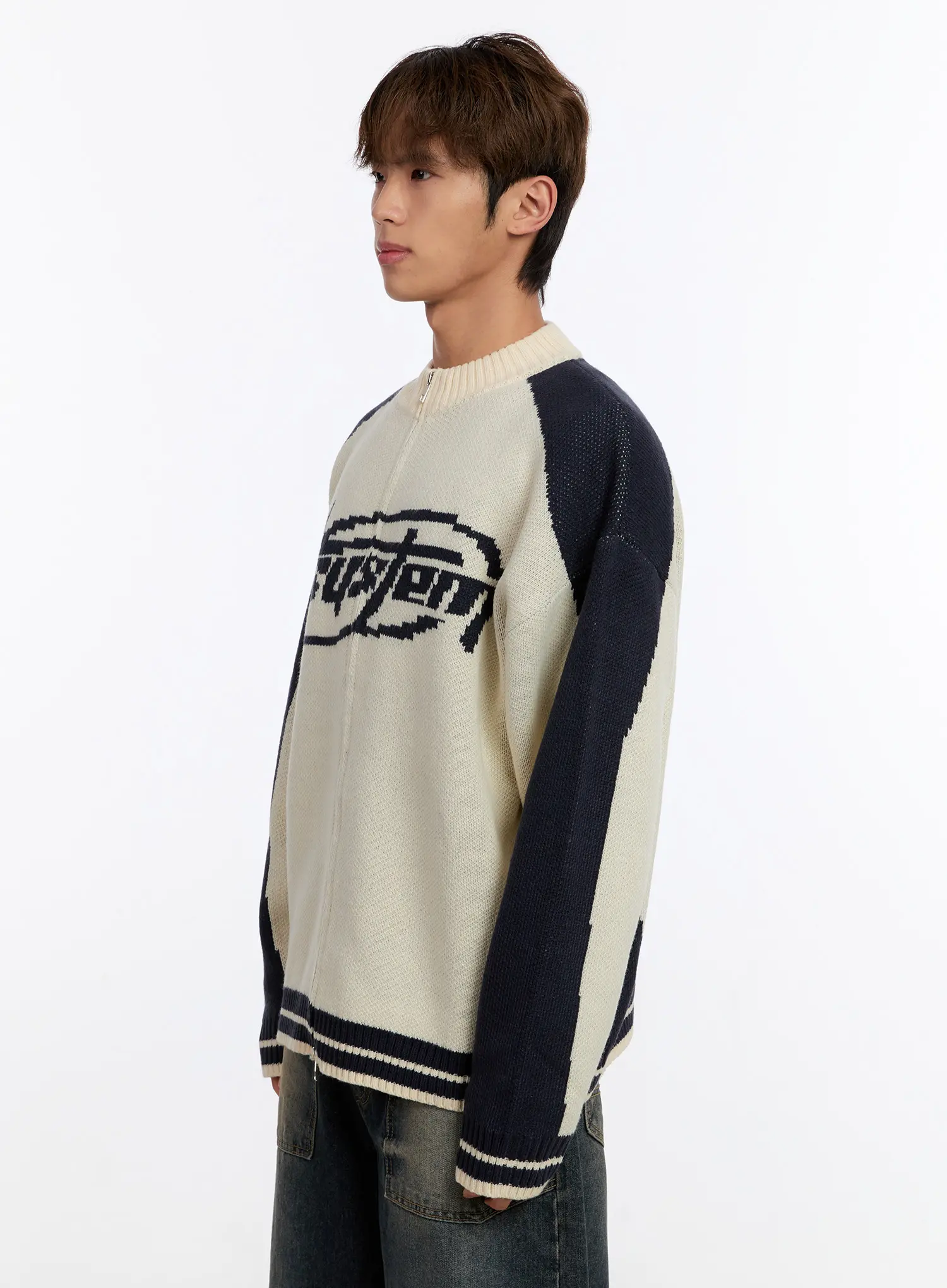 Men's Knit Round Zip-Up IN524 - Image 4