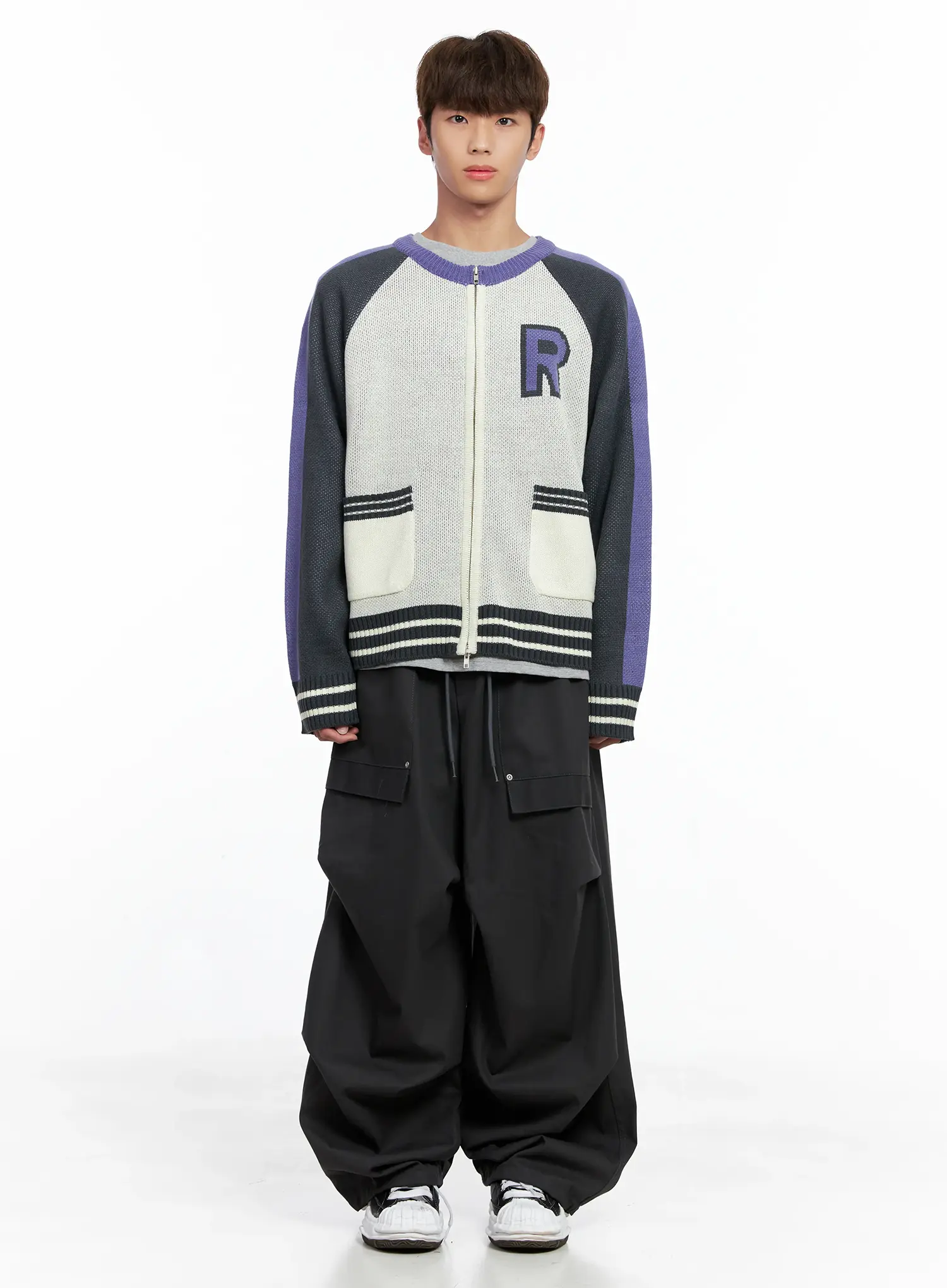 Men's Knit Varsity Jacket IO506 - Image 3