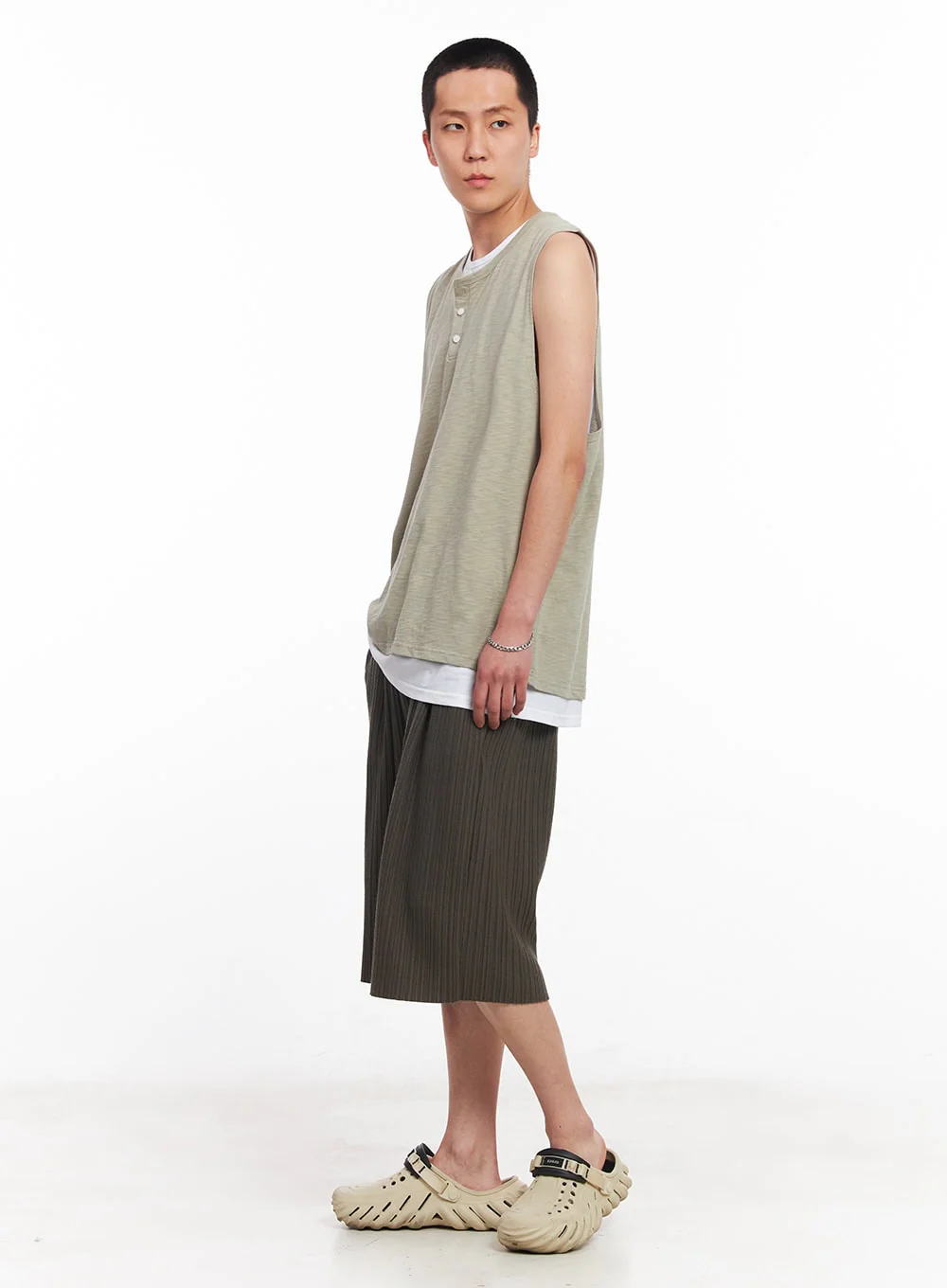 Men's Layered Henley Tank IU512 - Image 7