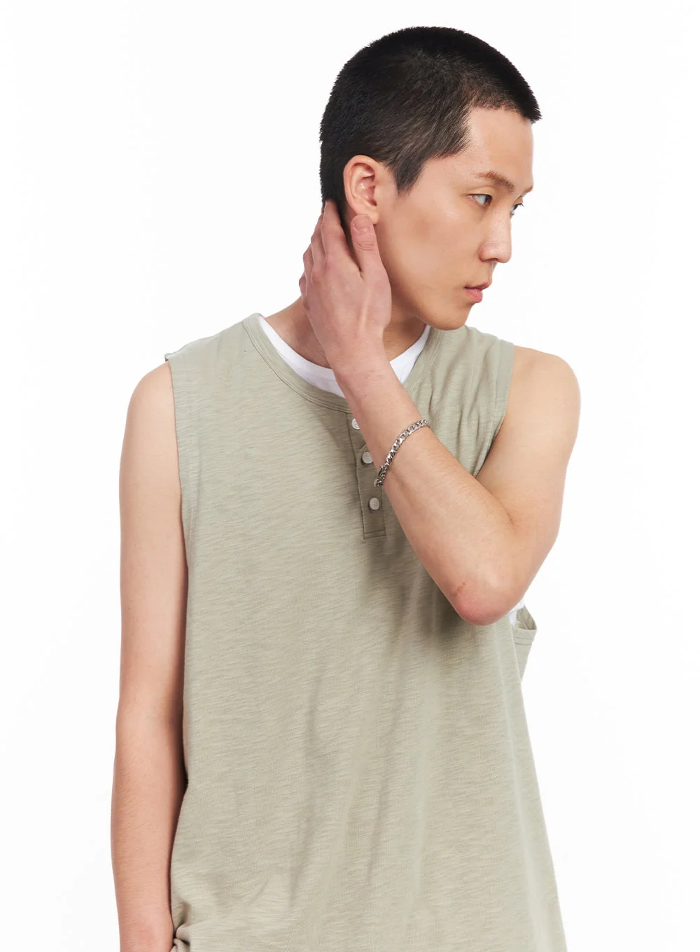 Men's Layered Henley Tank IU512 - Image 8