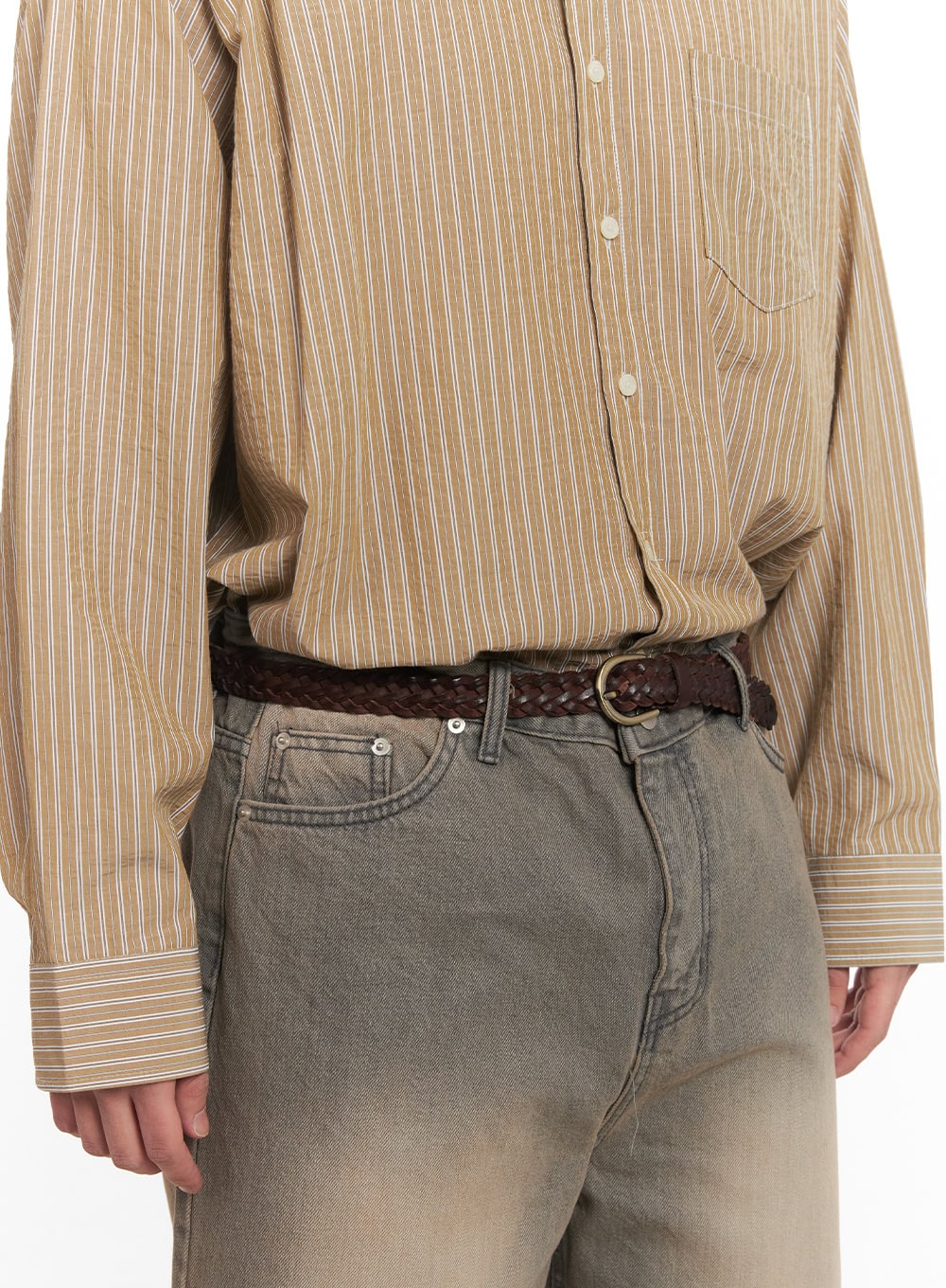 Men's Leather Twist Belt IM514 - Image 3