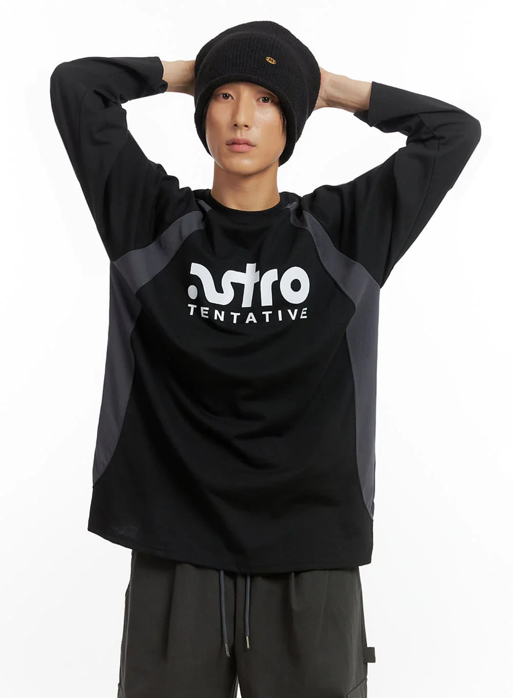 Men's Letter Print Long Sleeve Shirt IO417 - Image 3