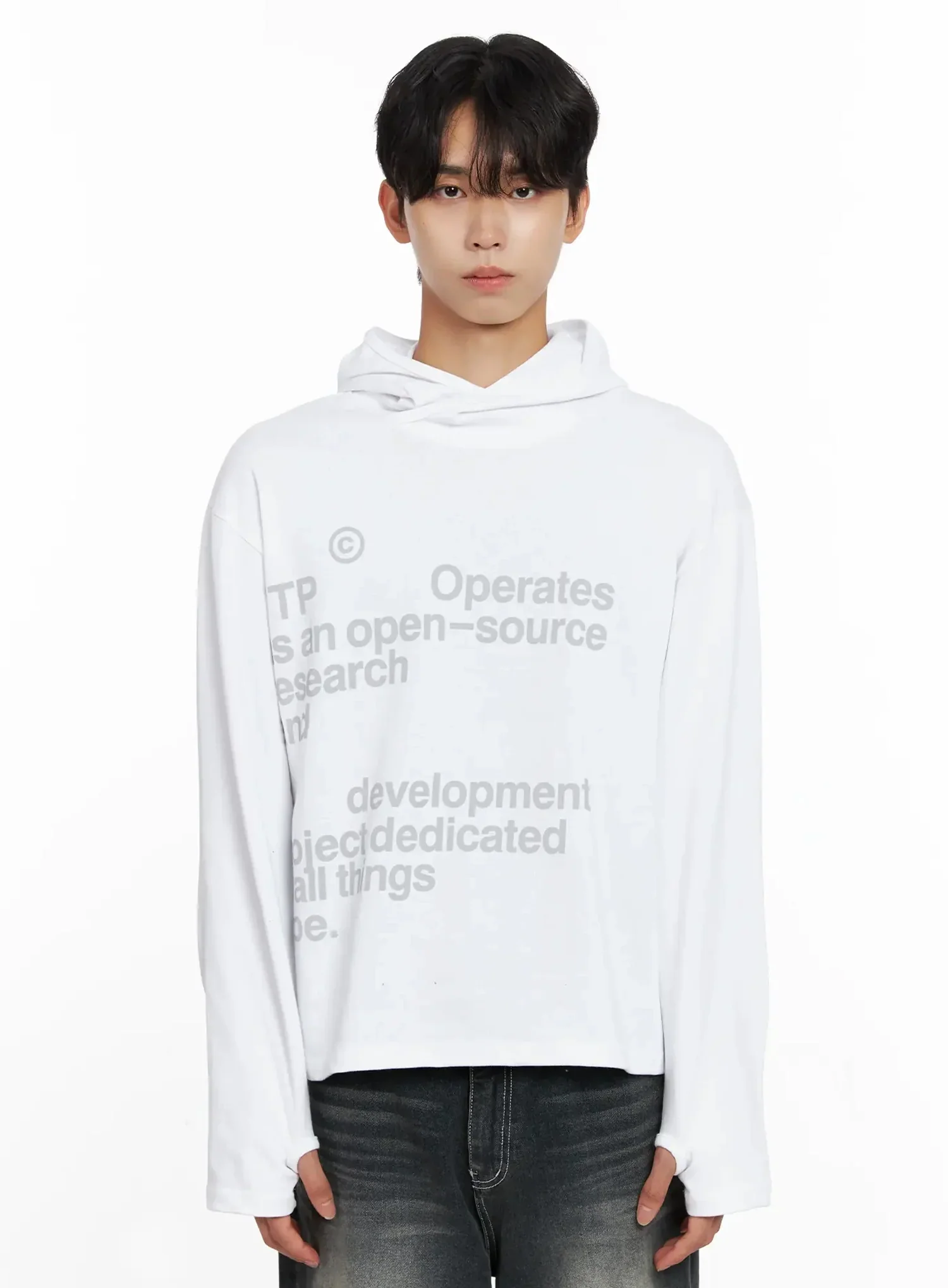 Men's Lettering Hand Warmer Hoodie IO517 - Image 16