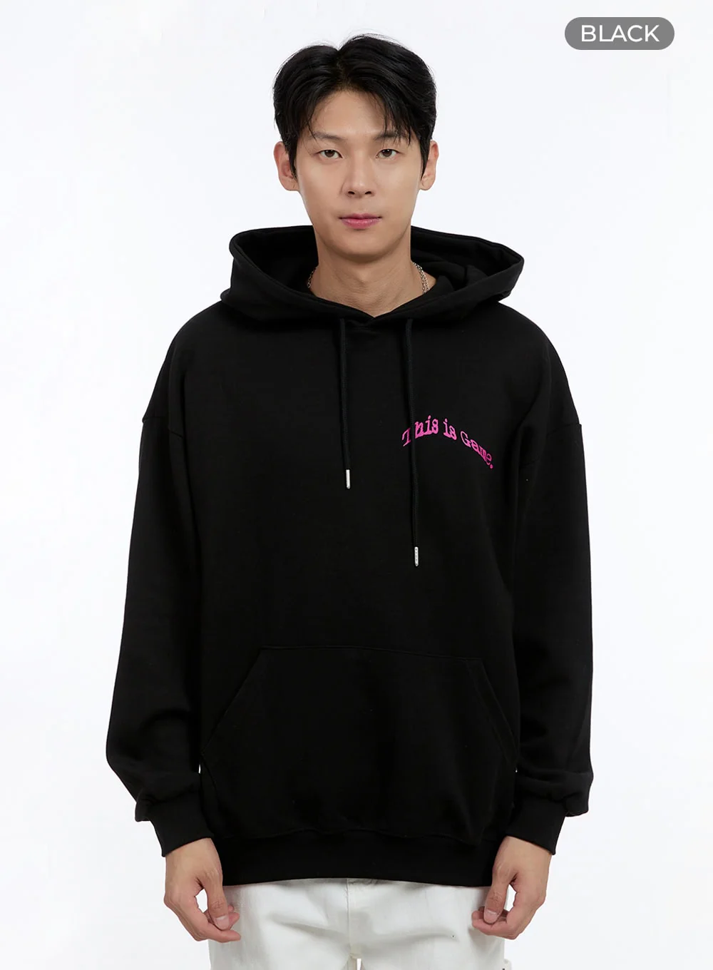 Men's Lettering Oversize Hoodie (Black) IG428 - Image 10