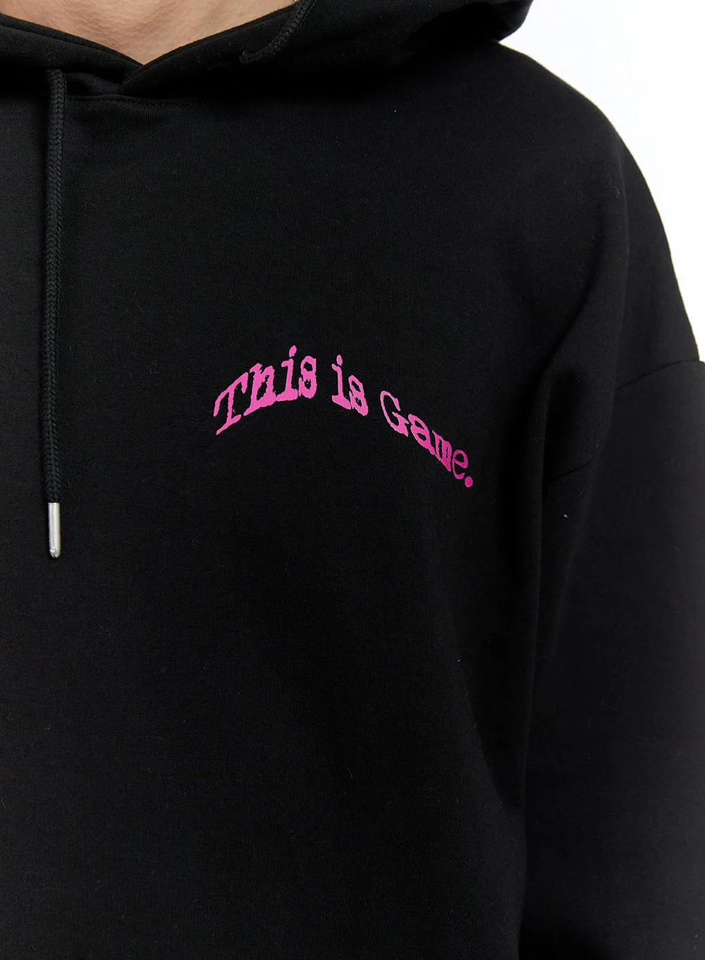 Men's Lettering Oversize Hoodie (Black) IG428 - Image 4