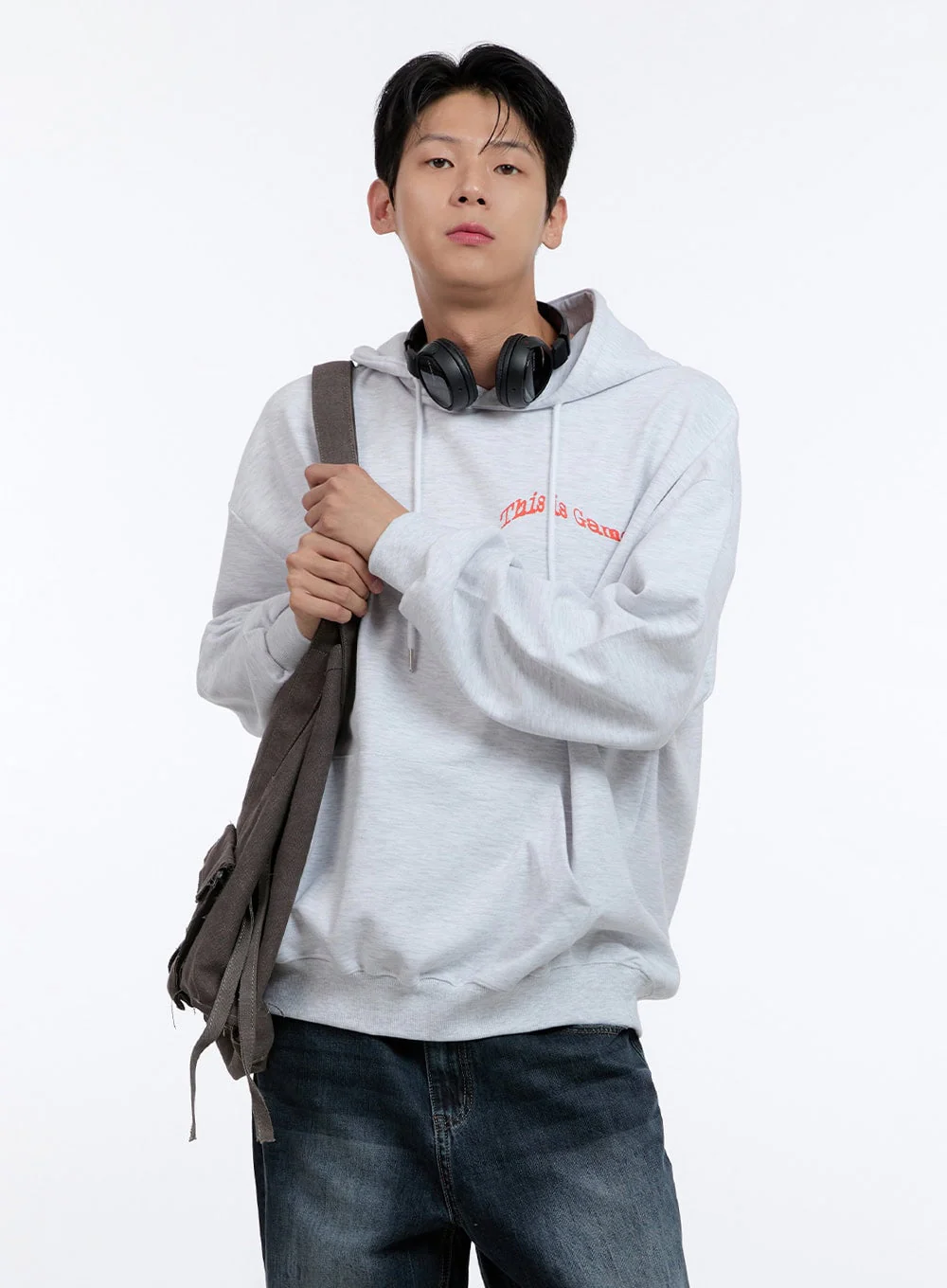 Men's Lettering Oversize Hoodie (White) IG428
