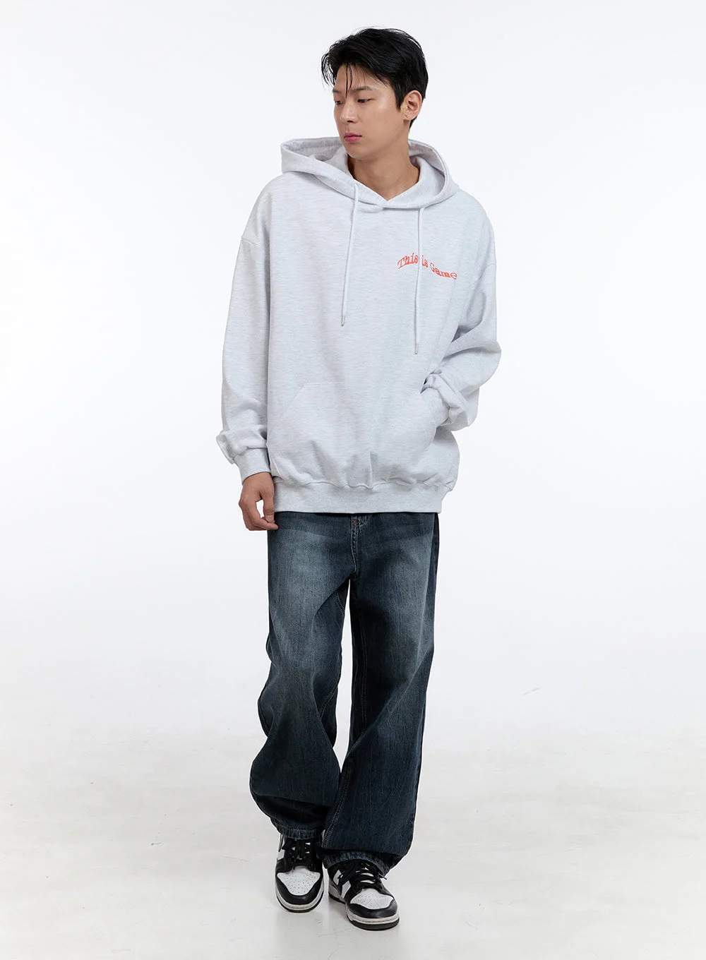 Men's Lettering Oversize Hoodie (White) IG428 - Image 18