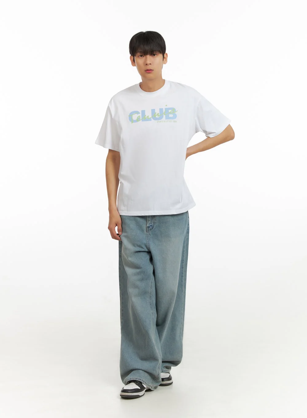 Men's Lettering Round Neck T-Shirt (White) IU419 - Image 6