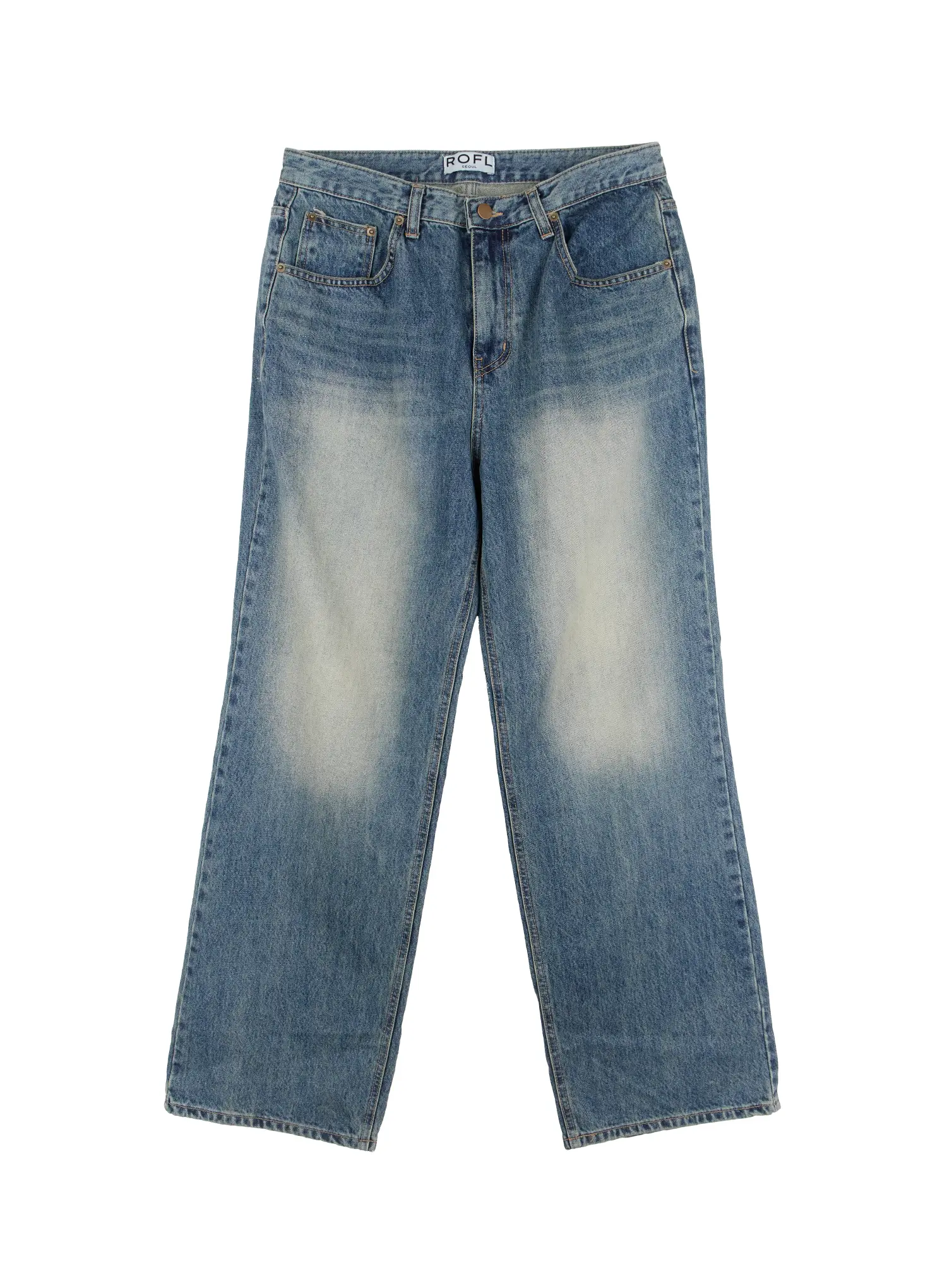 Men's Light Wash Relaxed Fit Jeans IF504 - Image 10
