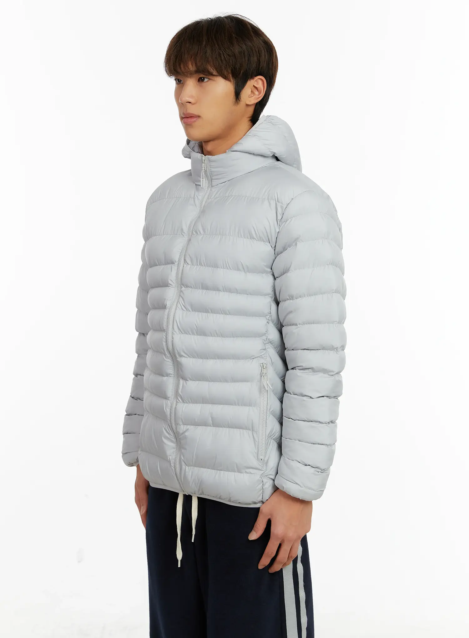 Men's Lightweight Detachable Hood Puffer Jacket ID523 - Image 4
