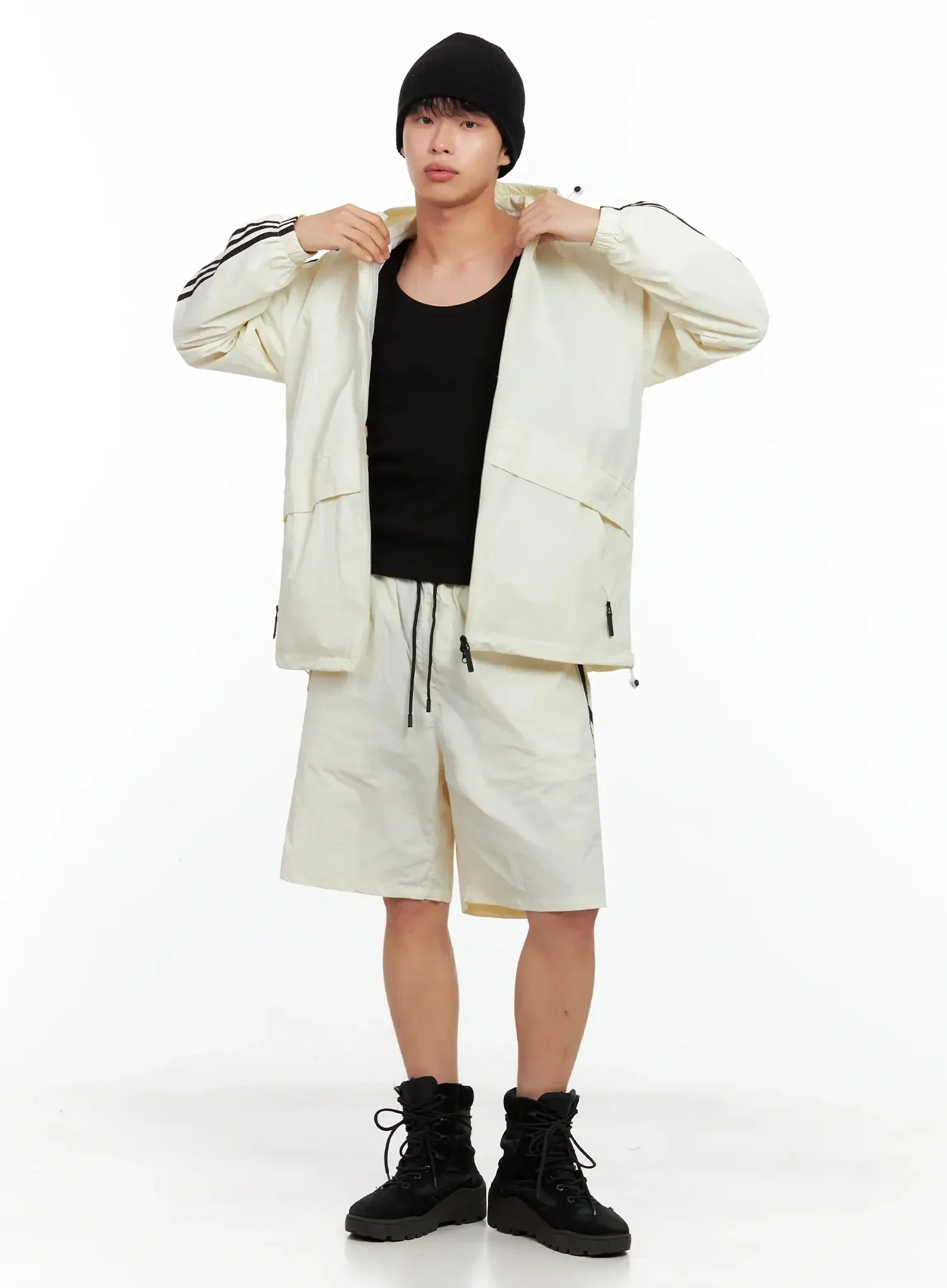 Men's Lightweight Striped Track Shorts IL516 - Image 13