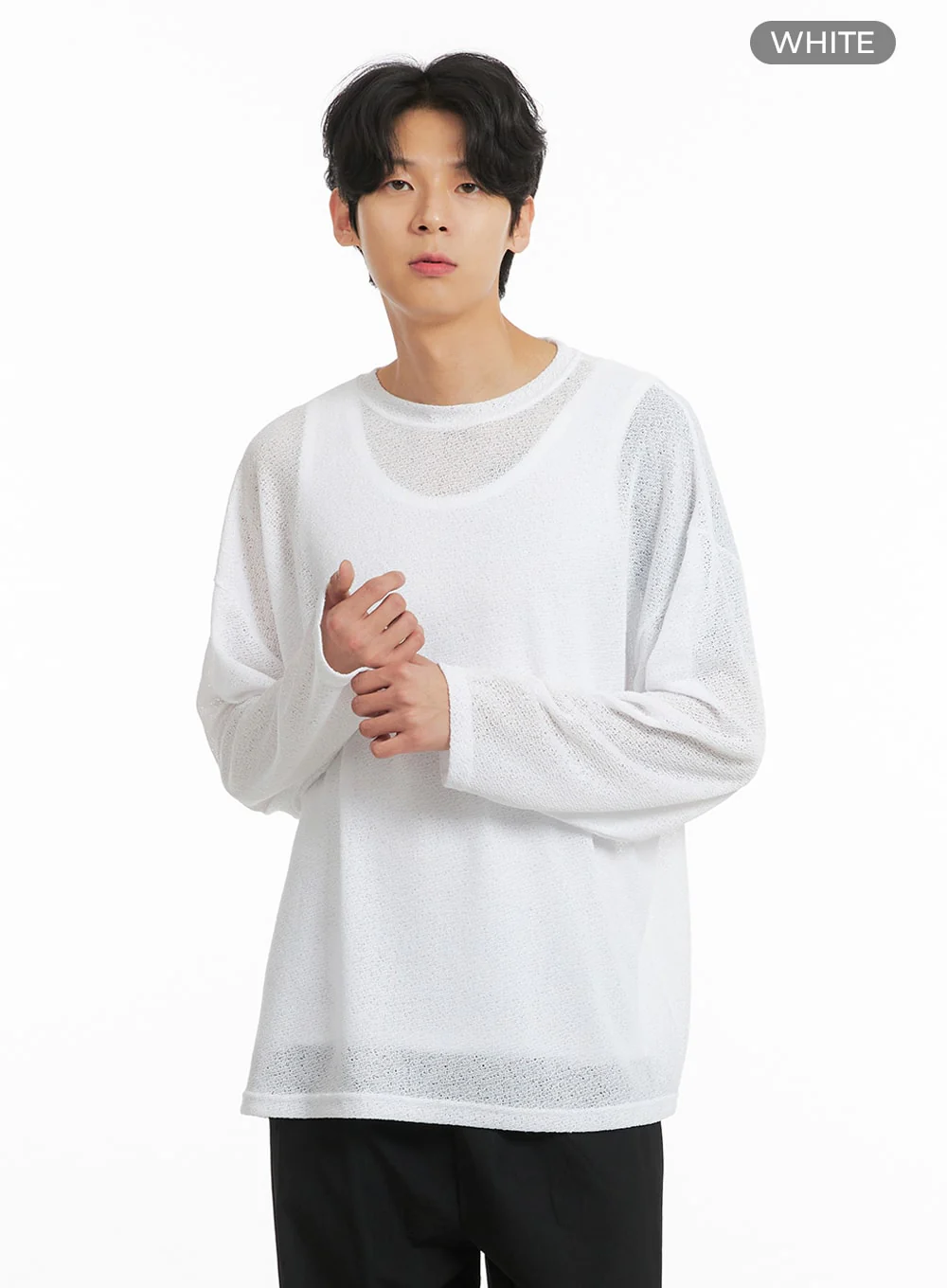 Men's Linen Blend Light Sweater IA401 - Image 8