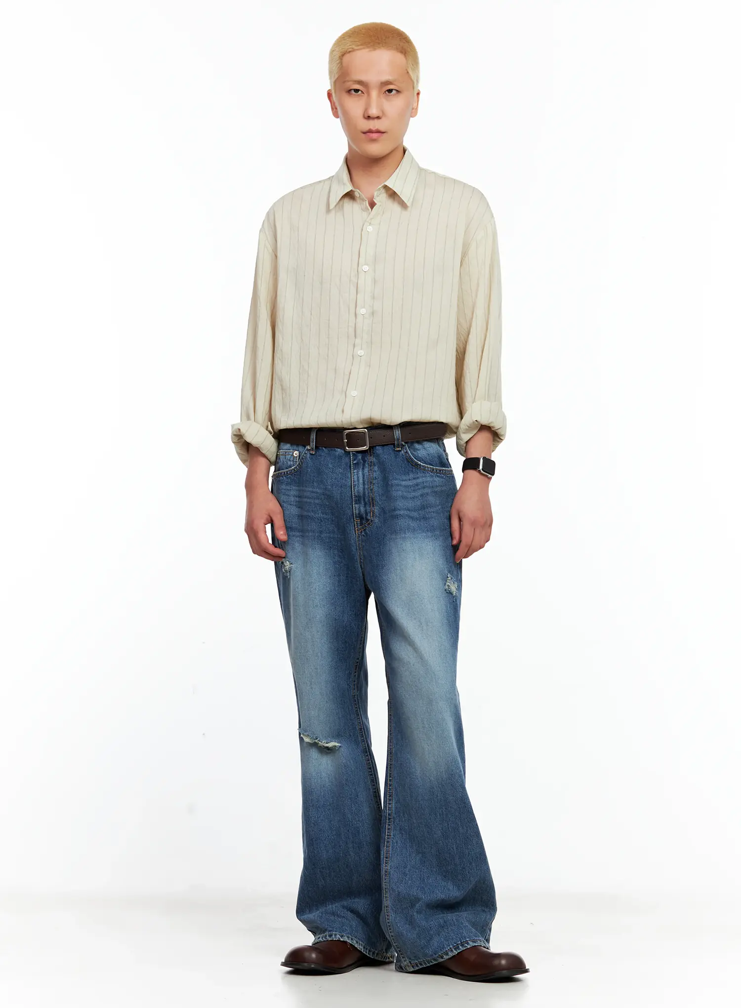Men's Linen Button-Up Shirt IL514 - Image 13