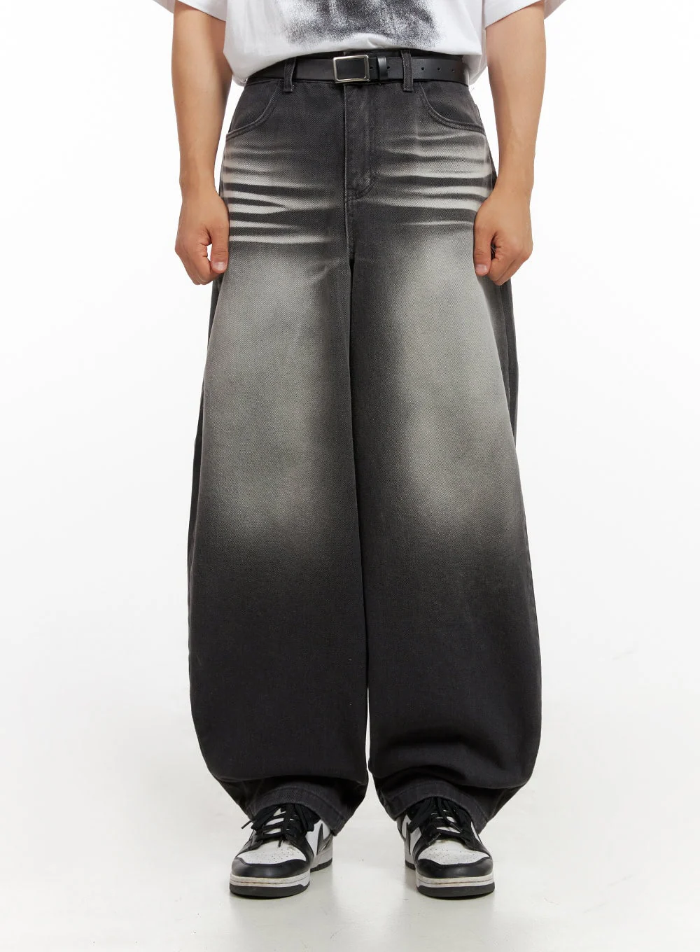 Men's Loose Fit Baggy Jeans (Black) IG409 - Image 2