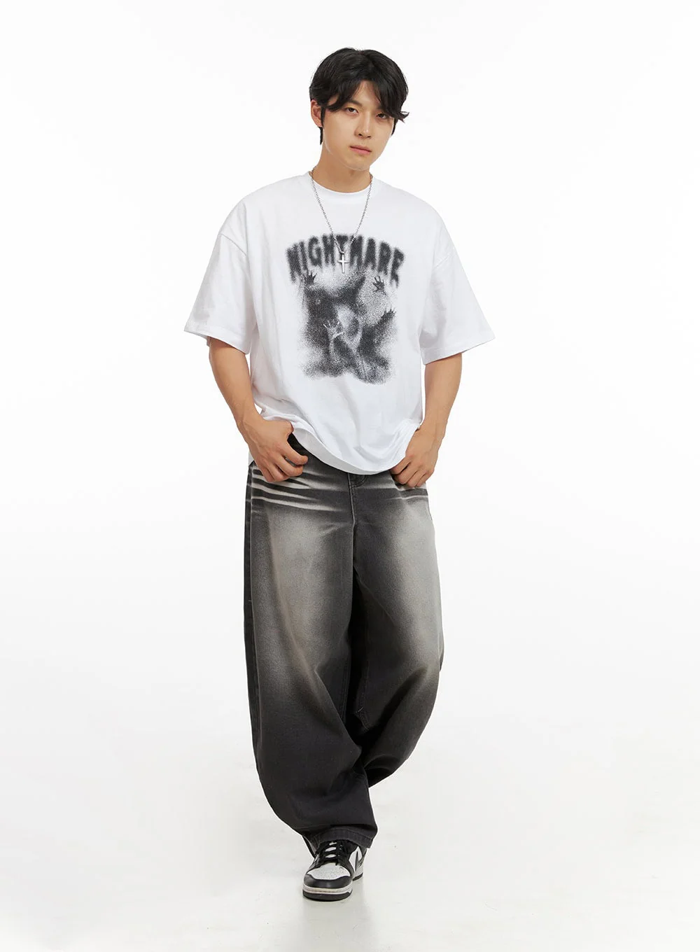 Men's Loose Fit Baggy Jeans (Black) IG409 - Image 3