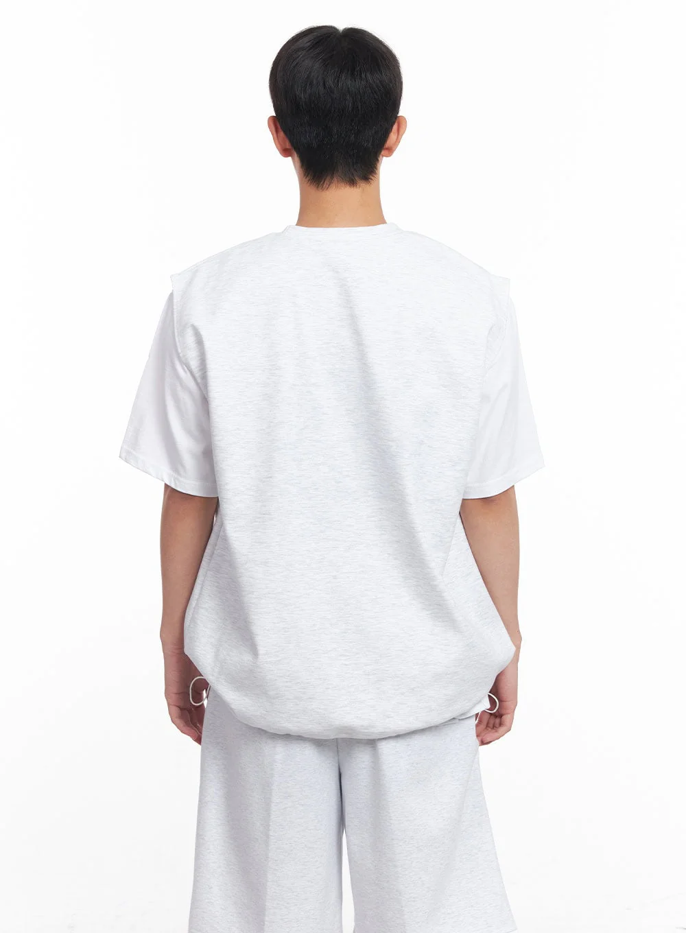 Men's Loose-Fit Cotton Pocketed Vest IY522 - Image 10