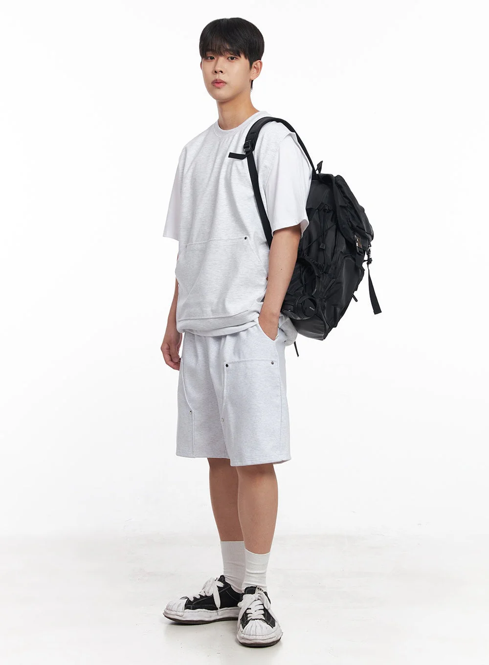 Men's Loose-Fit Cotton Pocketed Vest IY522 - Image 16