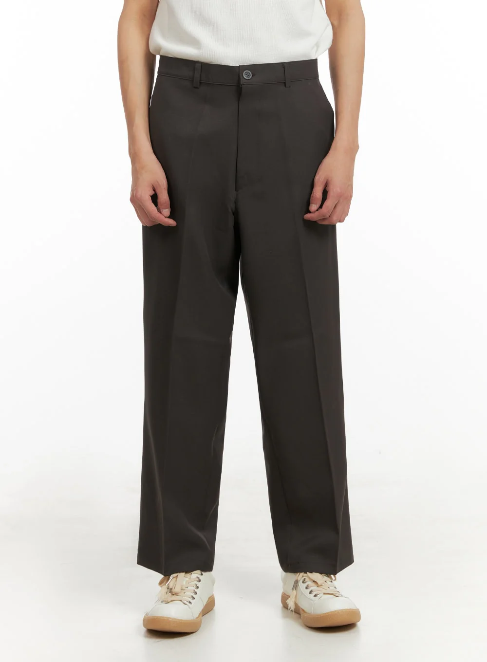 Men's Loose Fit Tailored Pants (Brown) IY402 - Image 2