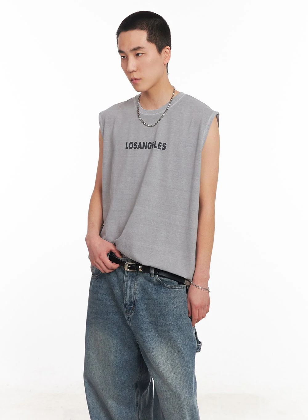 Men's Los Angeles Graphic Loose-Fit Sleeveless Shirt IY506 - Image 10