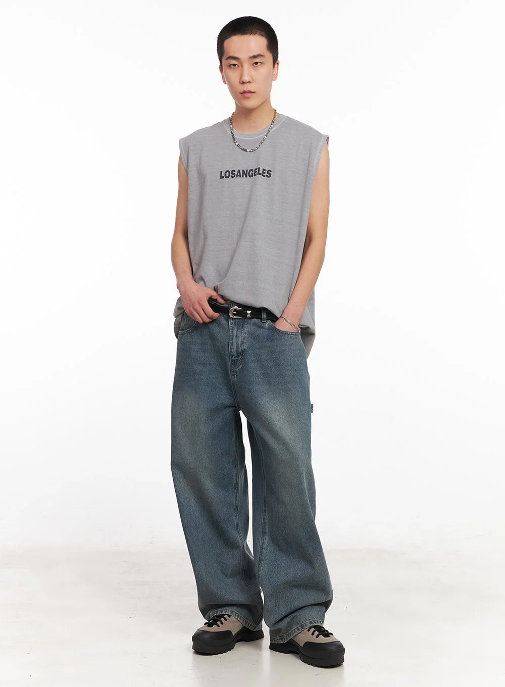 Men's Los Angeles Graphic Loose-Fit Sleeveless Shirt IY506 - Image 13