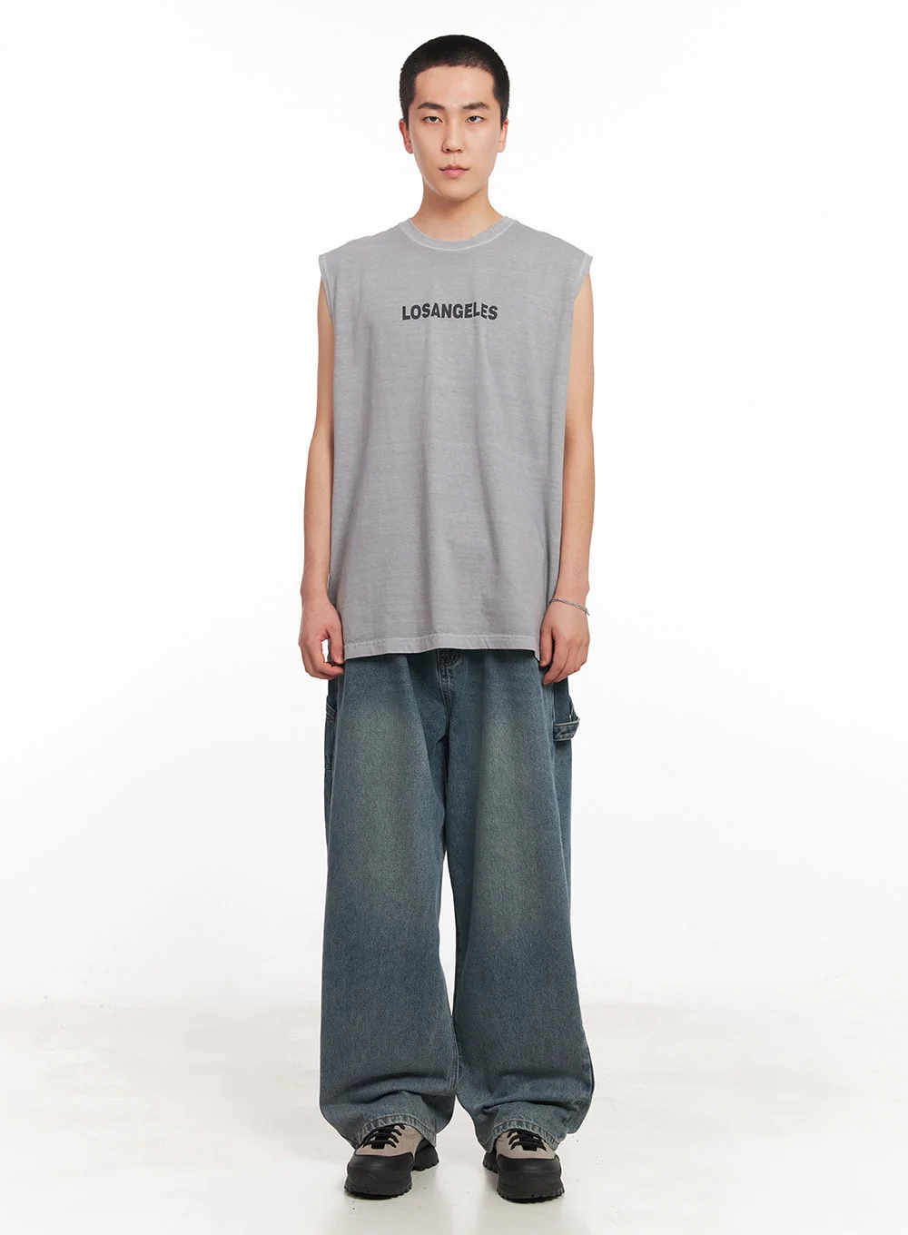 Men's Los Angeles Graphic Loose-Fit Sleeveless Shirt IY506 - Image 6
