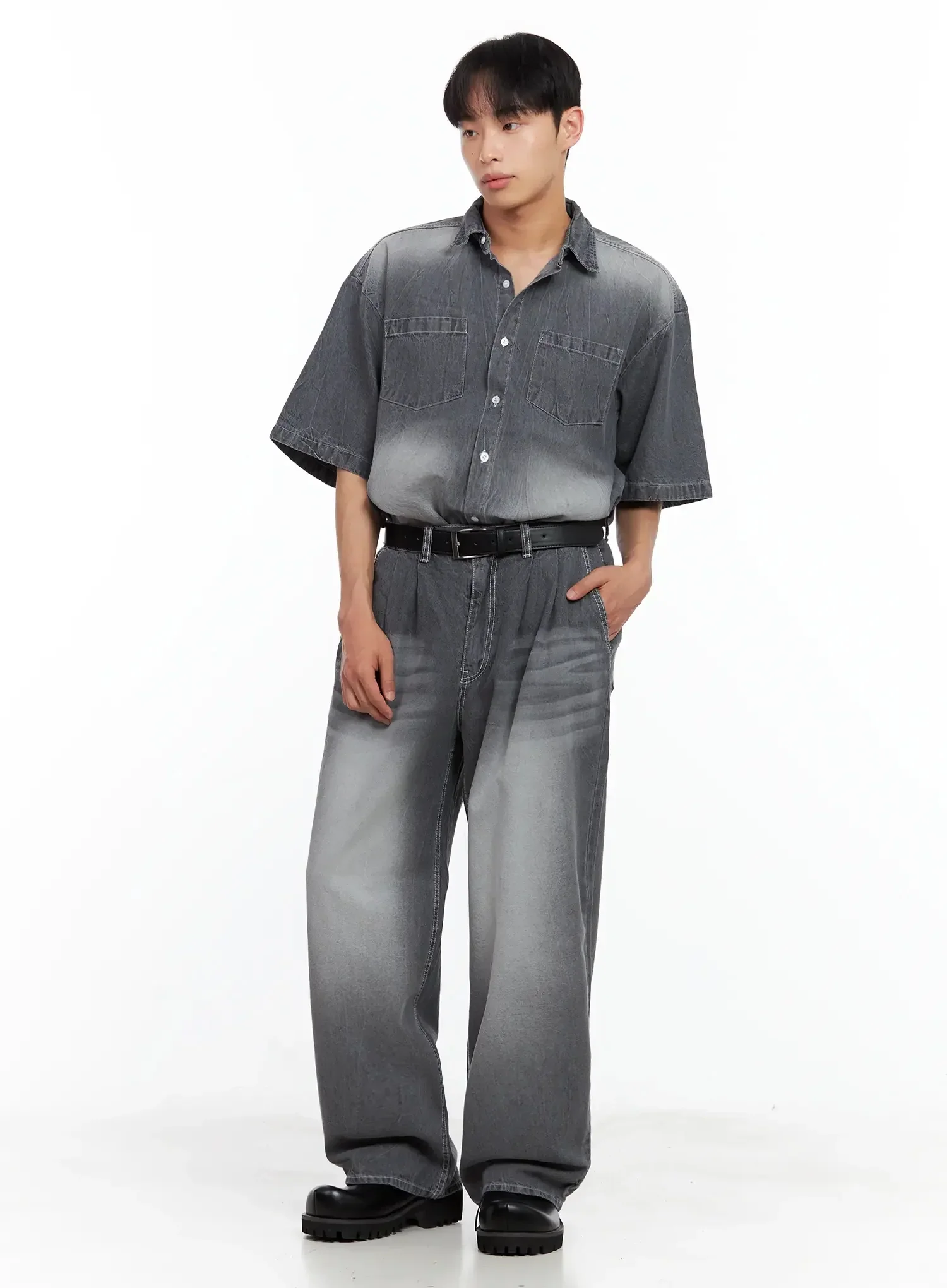 Men's Medium Square Buckle Belt IL516 - Image 4