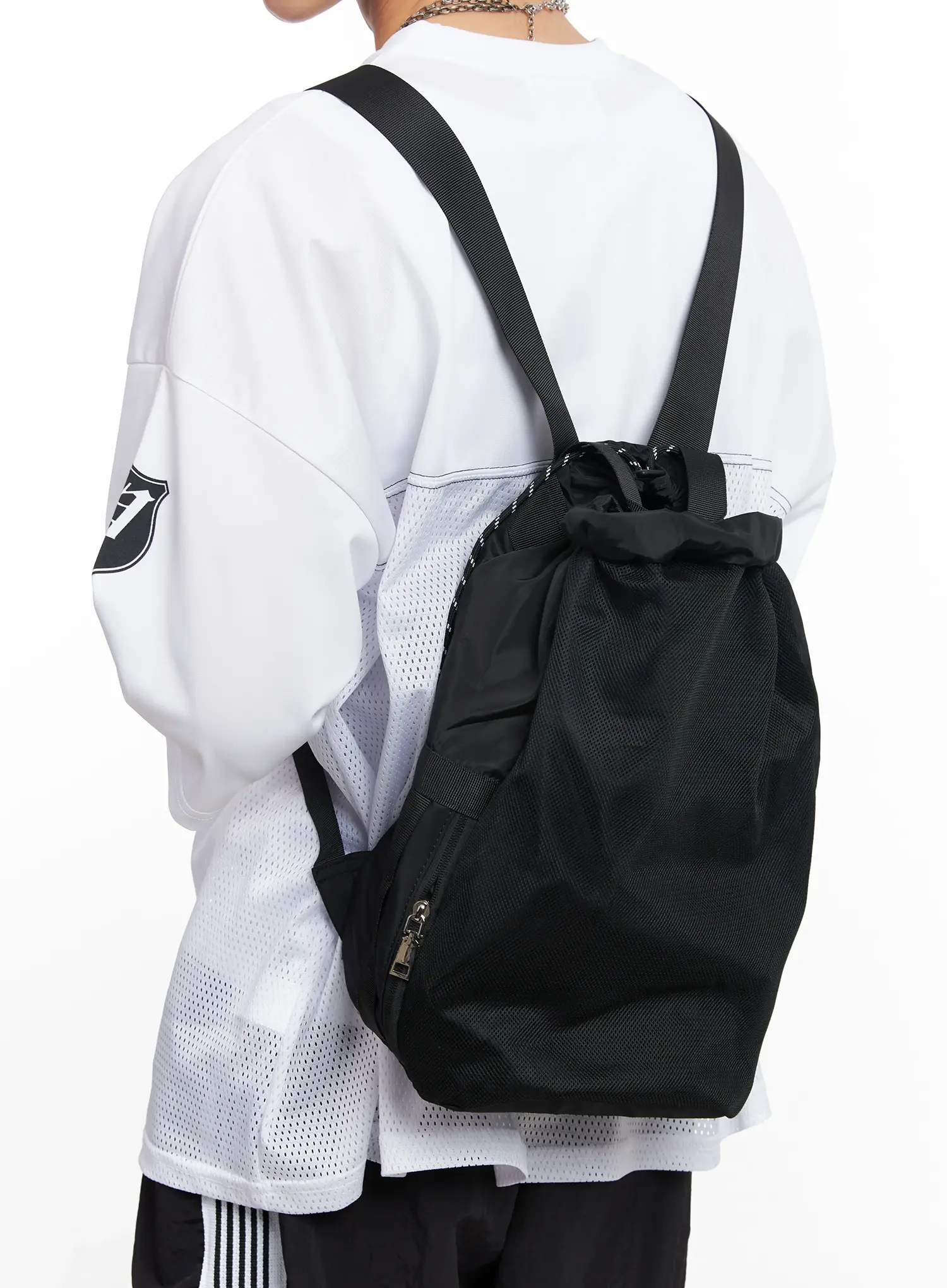 Men's Mesh Drawstring Backpack IL501 - Image 3