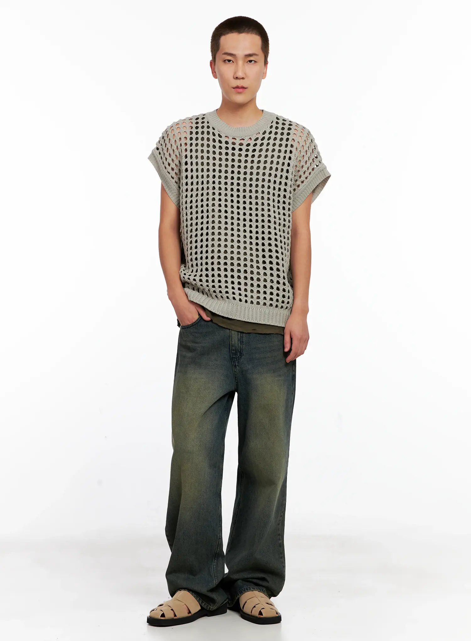 Men's Mesh Knit Vest IG508 - Image 10