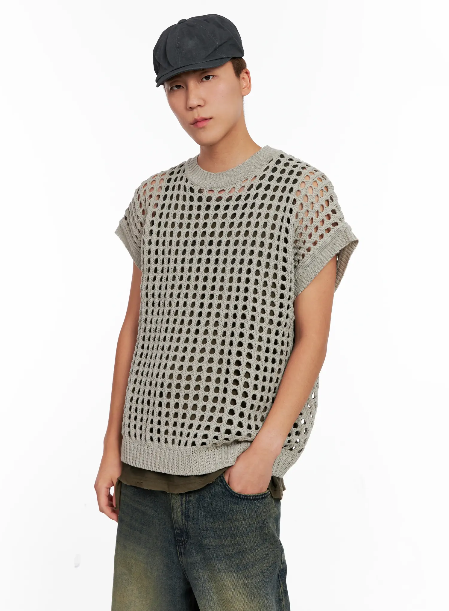 Men's Mesh Knit Vest IG508 - Image 11