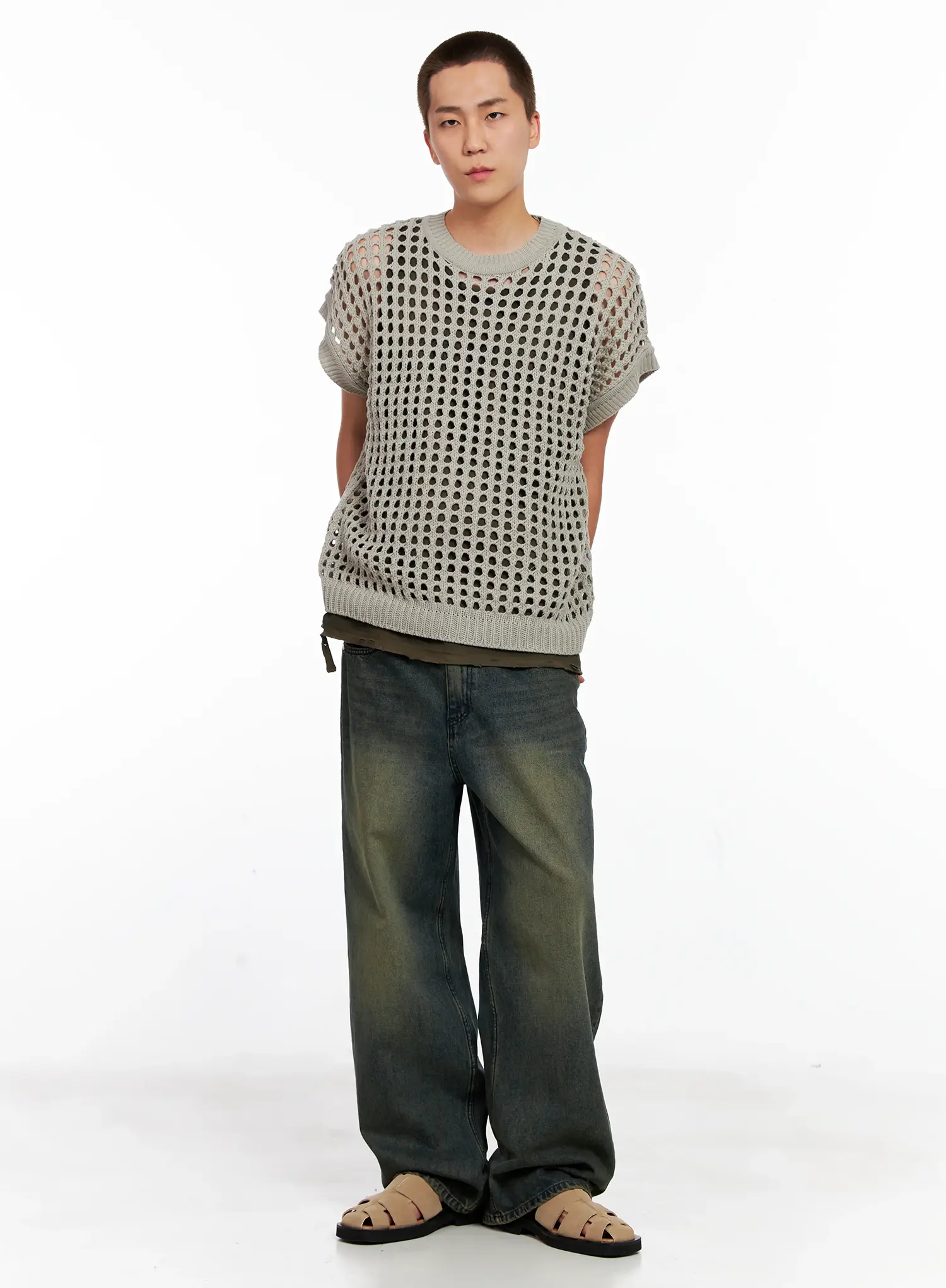 Men's Mesh Knit Vest IG508 - Image 8