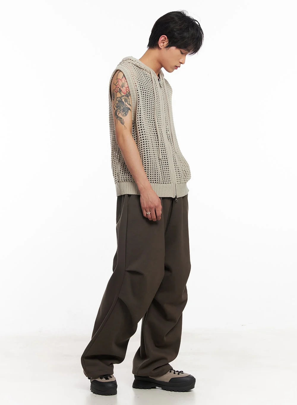 Men's Mesh Zip-Up Hooded Vest IY508 - Image 11