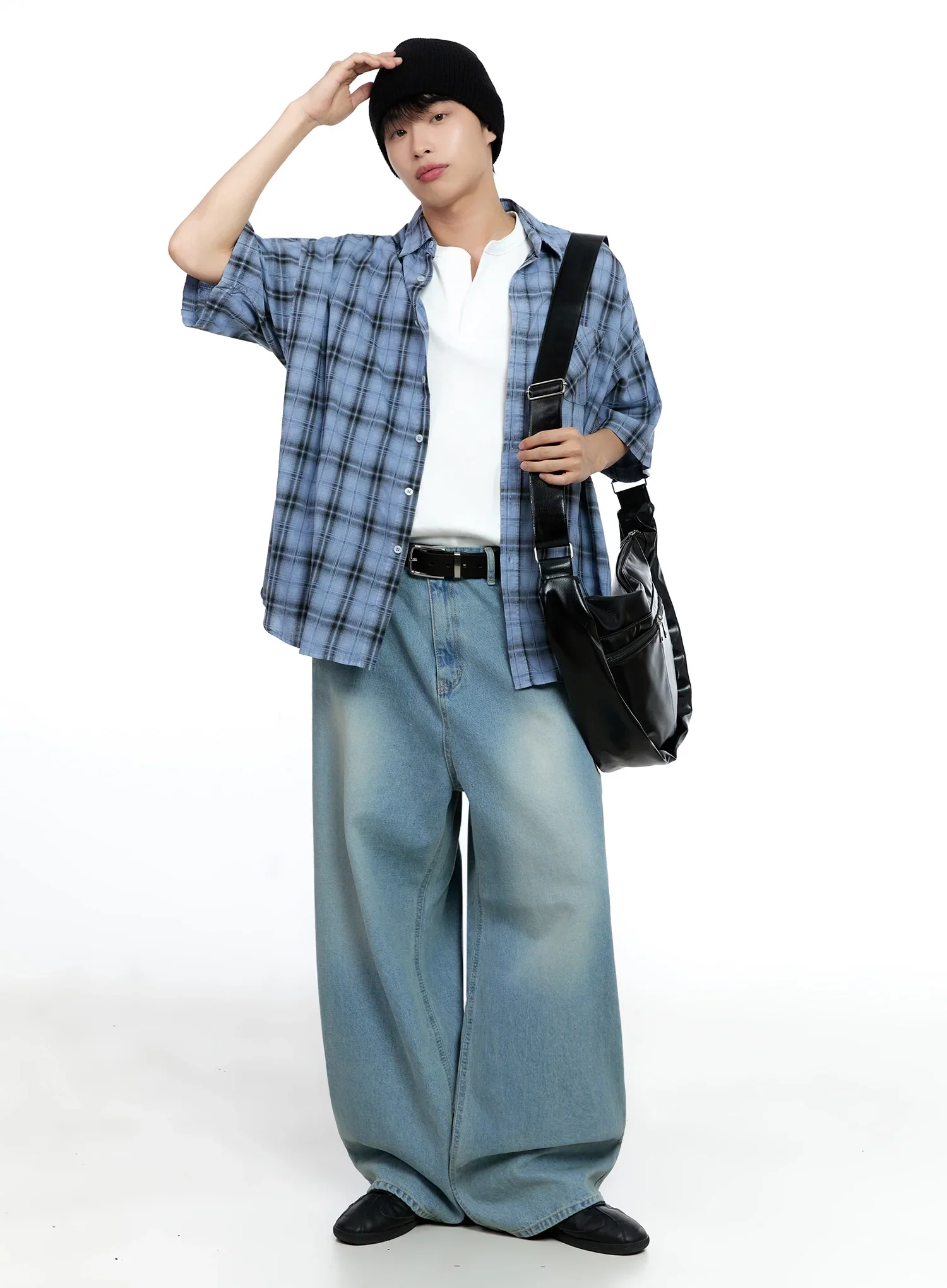 Men's Mid-Wash Baggy Jeans IG520 - Image 12