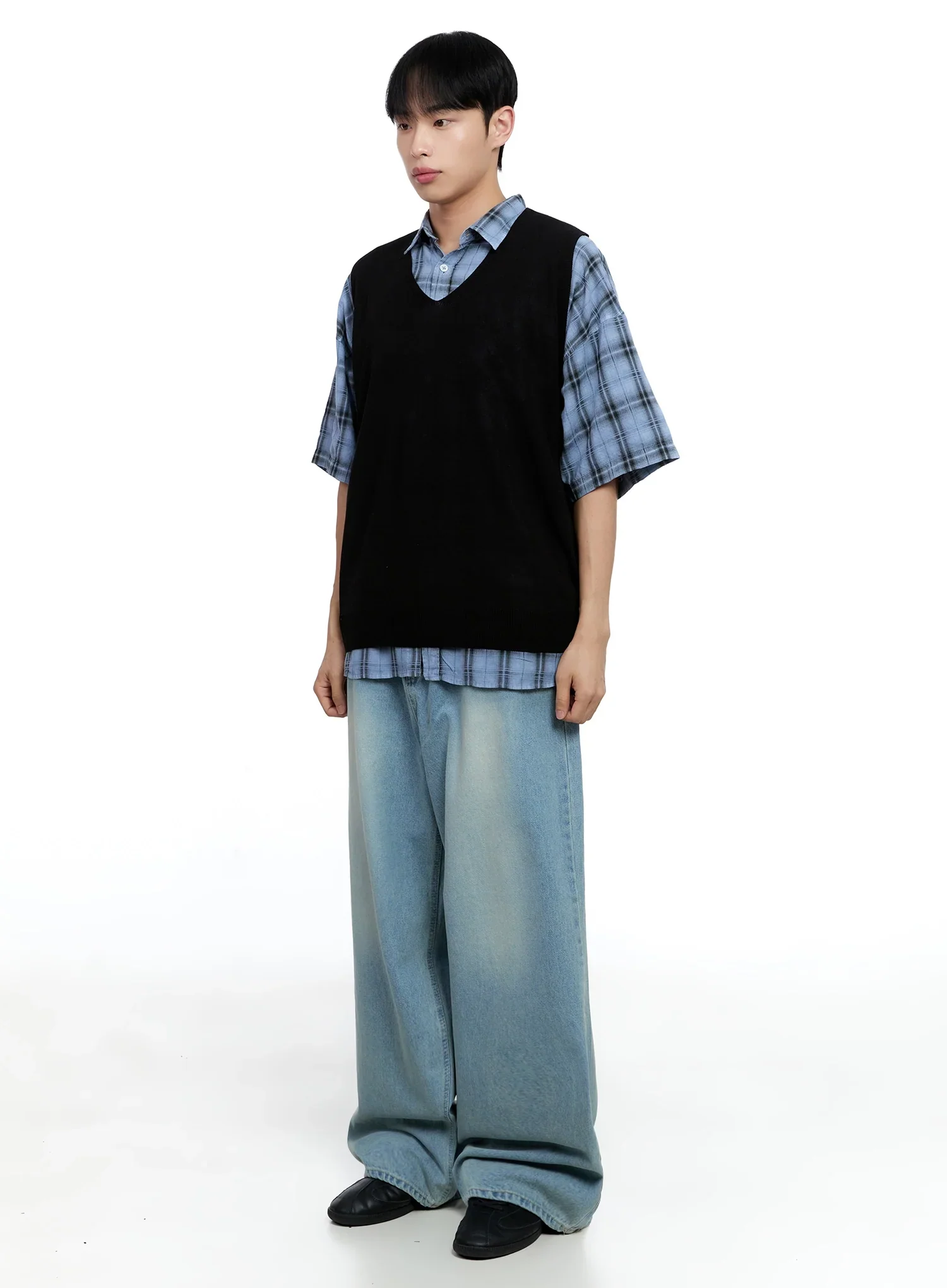 Men's Mid-Wash Baggy Jeans IG520 - Image 13