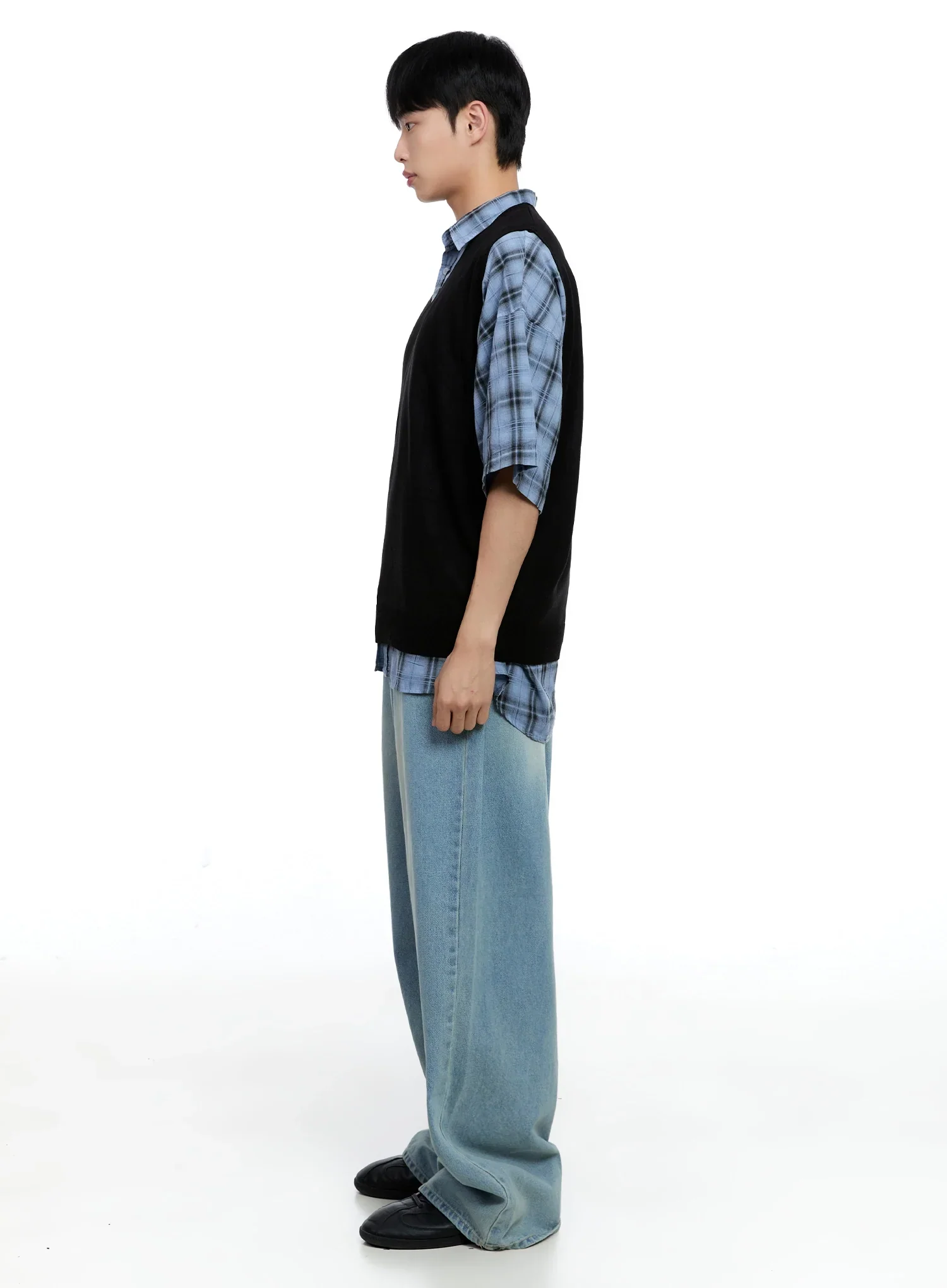 Men's Mid-Wash Baggy Jeans IG520 - Image 9