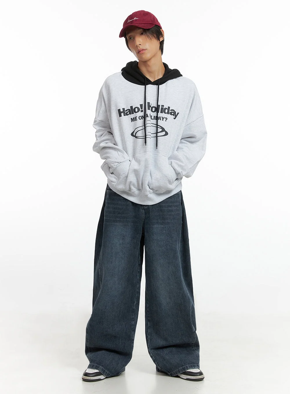 Men's Mixed Color Graphic Hoodie Sweatshirt IO402 - Image 2